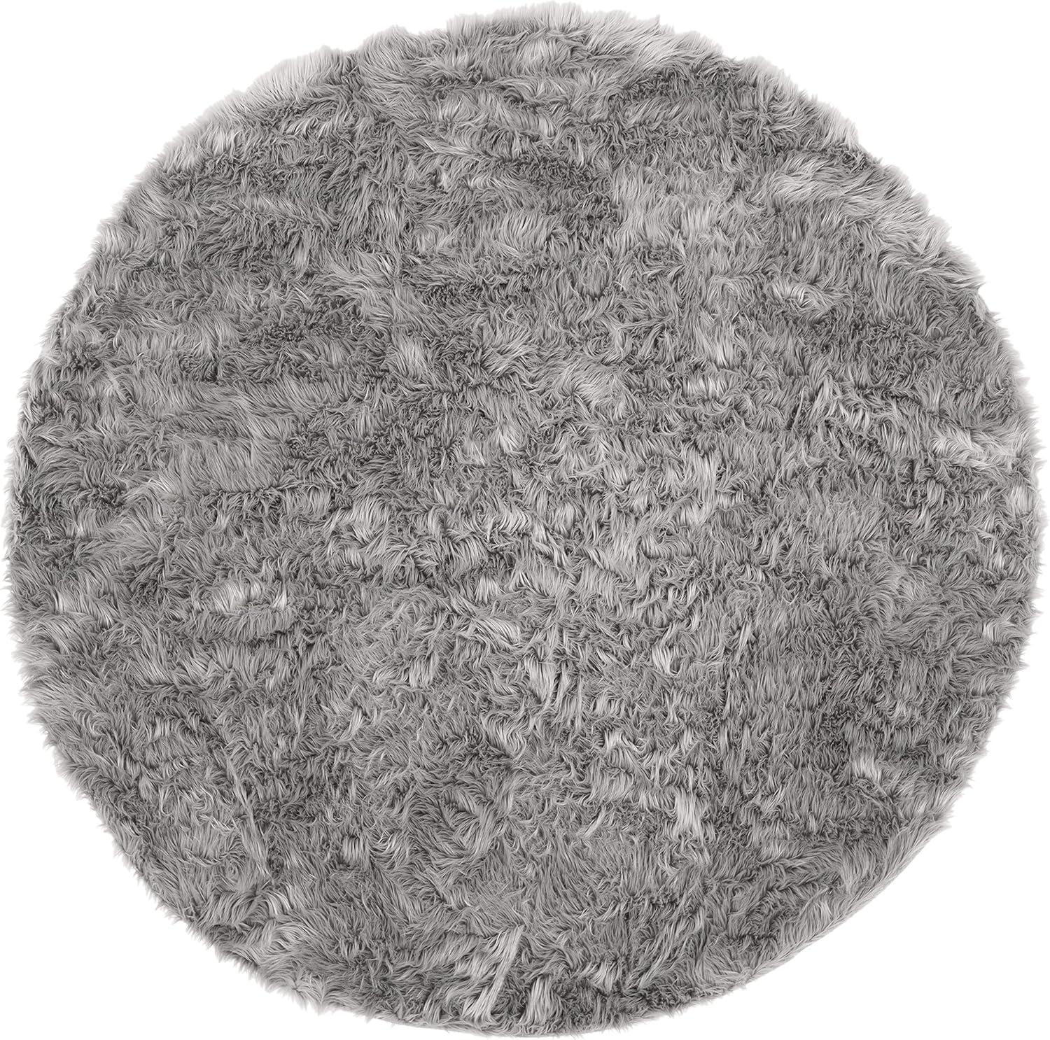 image:imageSAFAVIEH Faux Sheep Skin Collection 3 x 5 Ivory FSS235A Silken Glam 235inch Thick Area RugGrey