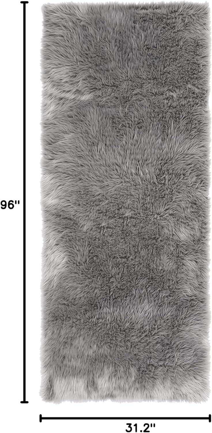 image:imageSAFAVIEH Faux Sheep Skin Collection 3 x 5 Ivory FSS235A Silken Glam 235inch Thick Area RugGrey