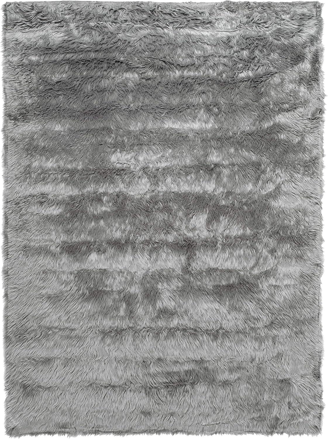 image:imageSAFAVIEH Faux Sheep Skin Collection 3 x 5 Ivory FSS235A Silken Glam 235inch Thick Area RugGrey