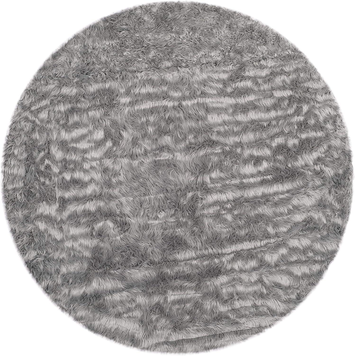 image:imageSAFAVIEH Faux Sheep Skin Collection 3 x 5 Ivory FSS235A Silken Glam 235inch Thick Area RugGrey