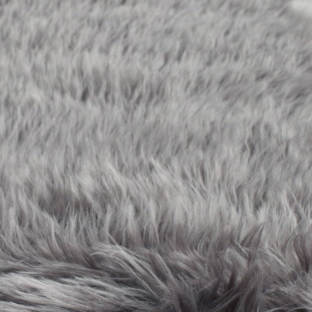 image:imageSAFAVIEH Faux Sheep Skin Collection 3 x 5 Ivory FSS235A Silken Glam 235inch Thick Area RugGrey