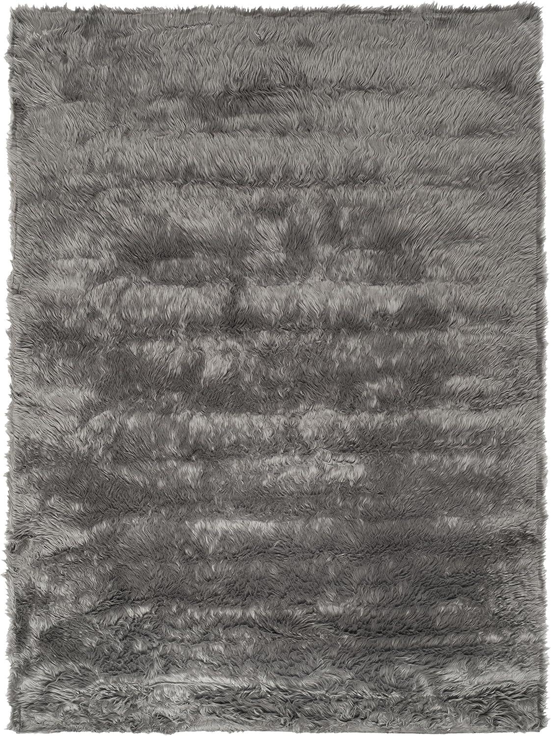 image:imageSAFAVIEH Faux Sheep Skin Collection 3 x 5 Ivory FSS235A Silken Glam 235inch Thick Area RugGrey