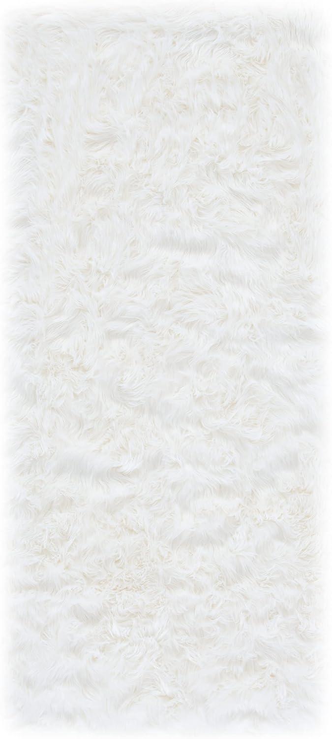 image:imageSAFAVIEH Faux Sheep Skin Collection 3 x 5 Ivory FSS235A Silken Glam 235inch Thick Area RugIvory