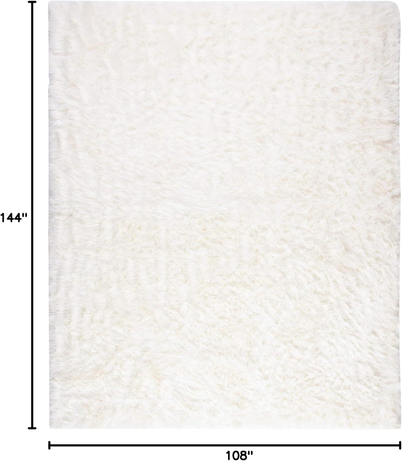 image:imageSAFAVIEH Faux Sheep Skin Collection 3 x 5 Ivory FSS235A Silken Glam 235inch Thick Area RugIvory