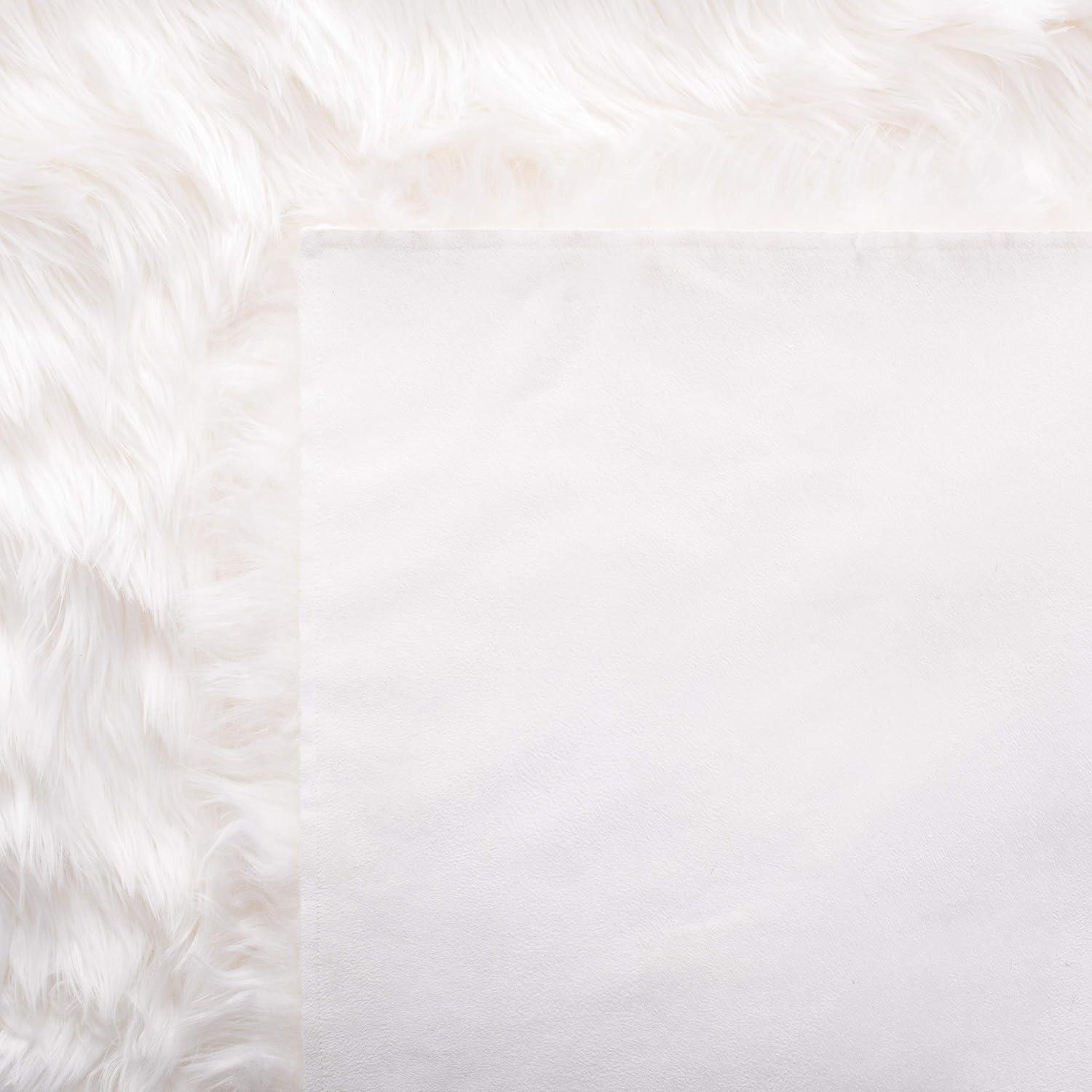image:imageSAFAVIEH Faux Sheep Skin Collection 3 x 5 Ivory FSS235A Silken Glam 235inch Thick Area RugIvory