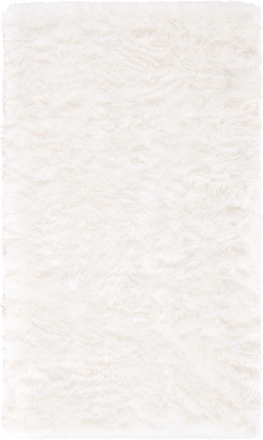 image:imageSAFAVIEH Faux Sheep Skin Collection 3 x 5 Ivory FSS235A Silken Glam 235inch Thick Area RugIvory