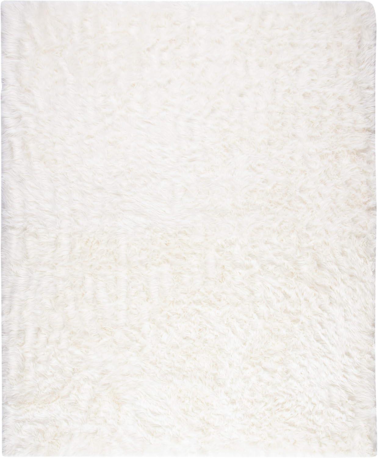 image:imageSAFAVIEH Faux Sheep Skin Collection 3 x 5 Ivory FSS235A Silken Glam 235inch Thick Area RugIvory