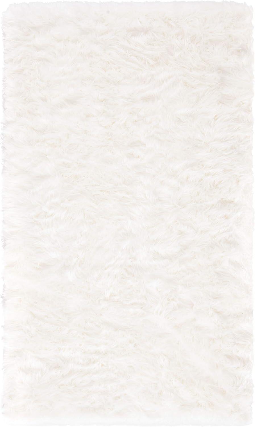 image:imageSAFAVIEH Faux Sheep Skin Collection 3 x 5 Ivory FSS235A Silken Glam 235inch Thick Area RugIvory