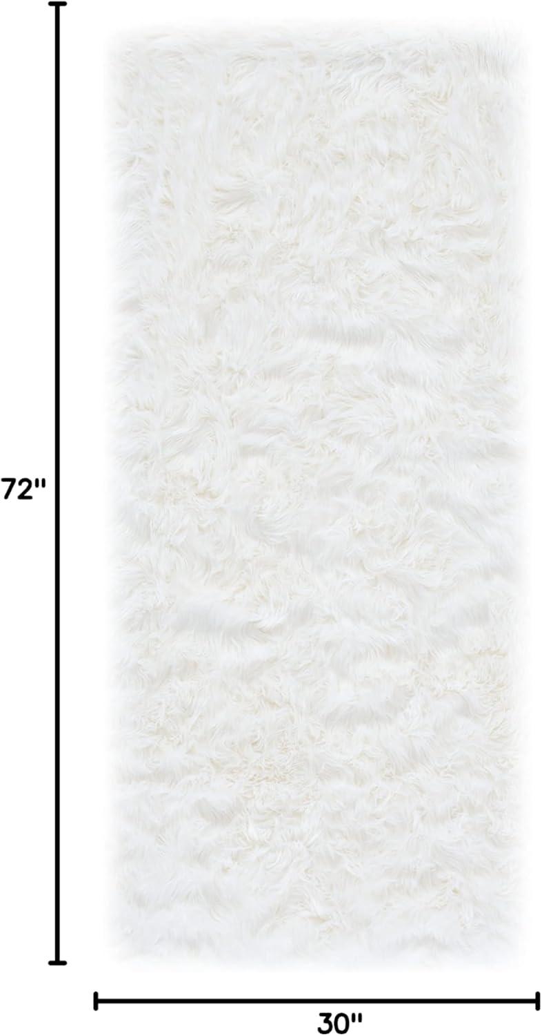 image:imageSAFAVIEH Faux Sheep Skin Collection 3 x 5 Ivory FSS235A Silken Glam 235inch Thick Area RugIvory