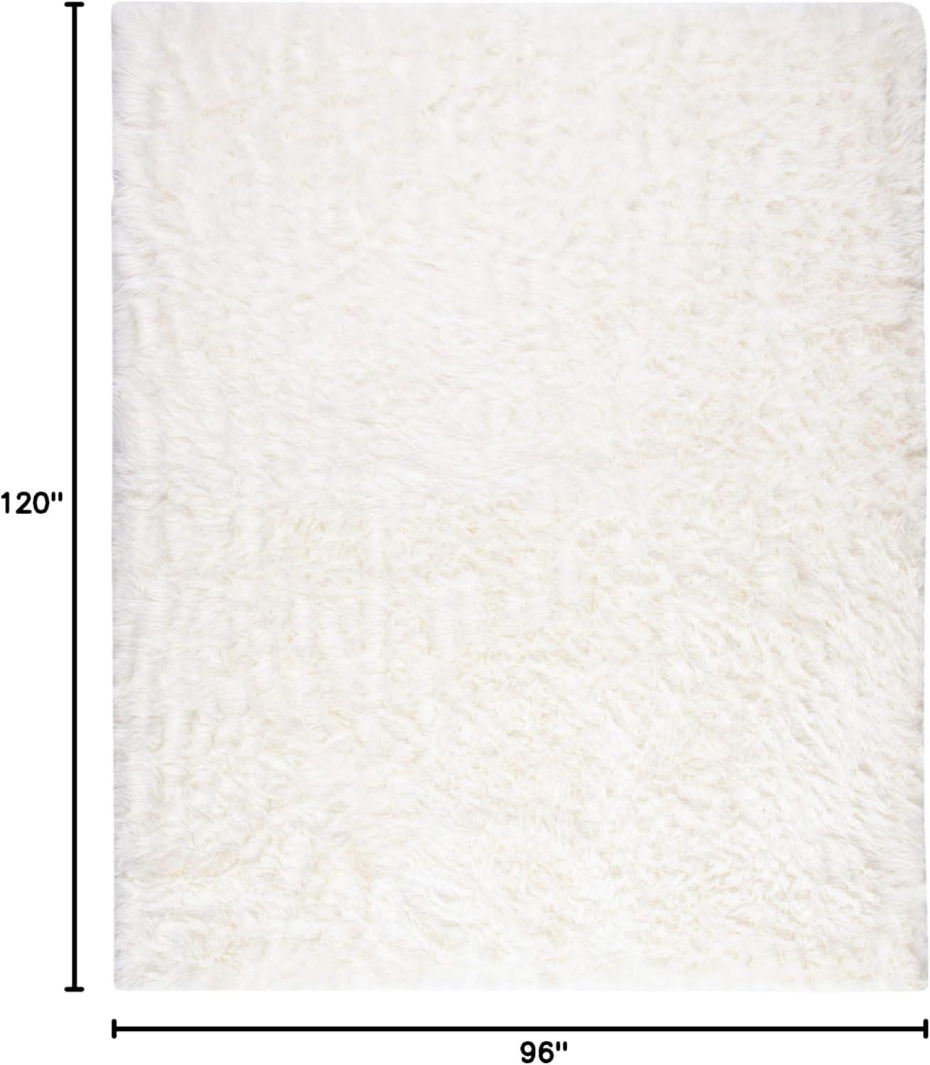 image:imageSAFAVIEH Faux Sheep Skin Collection 3 x 5 Ivory FSS235A Silken Glam 235inch Thick Area RugIvory