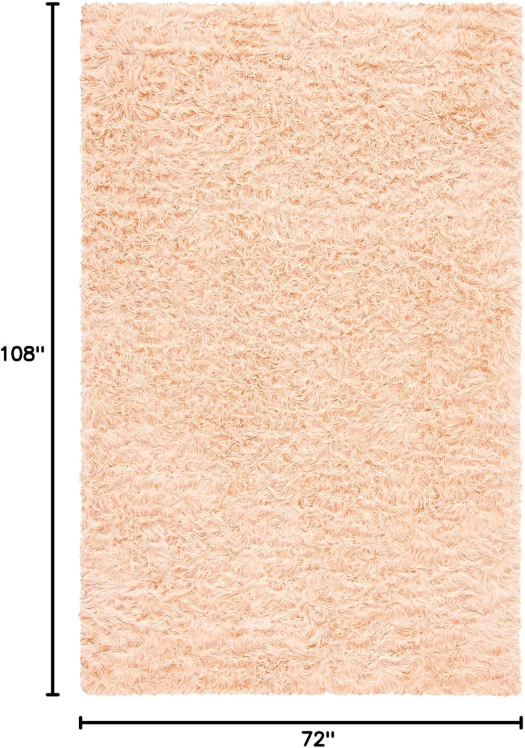 image:imageSAFAVIEH Faux Sheep Skin Collection 3 x 5 Ivory FSS235A Silken Glam 235inch Thick Area RugLight Pink