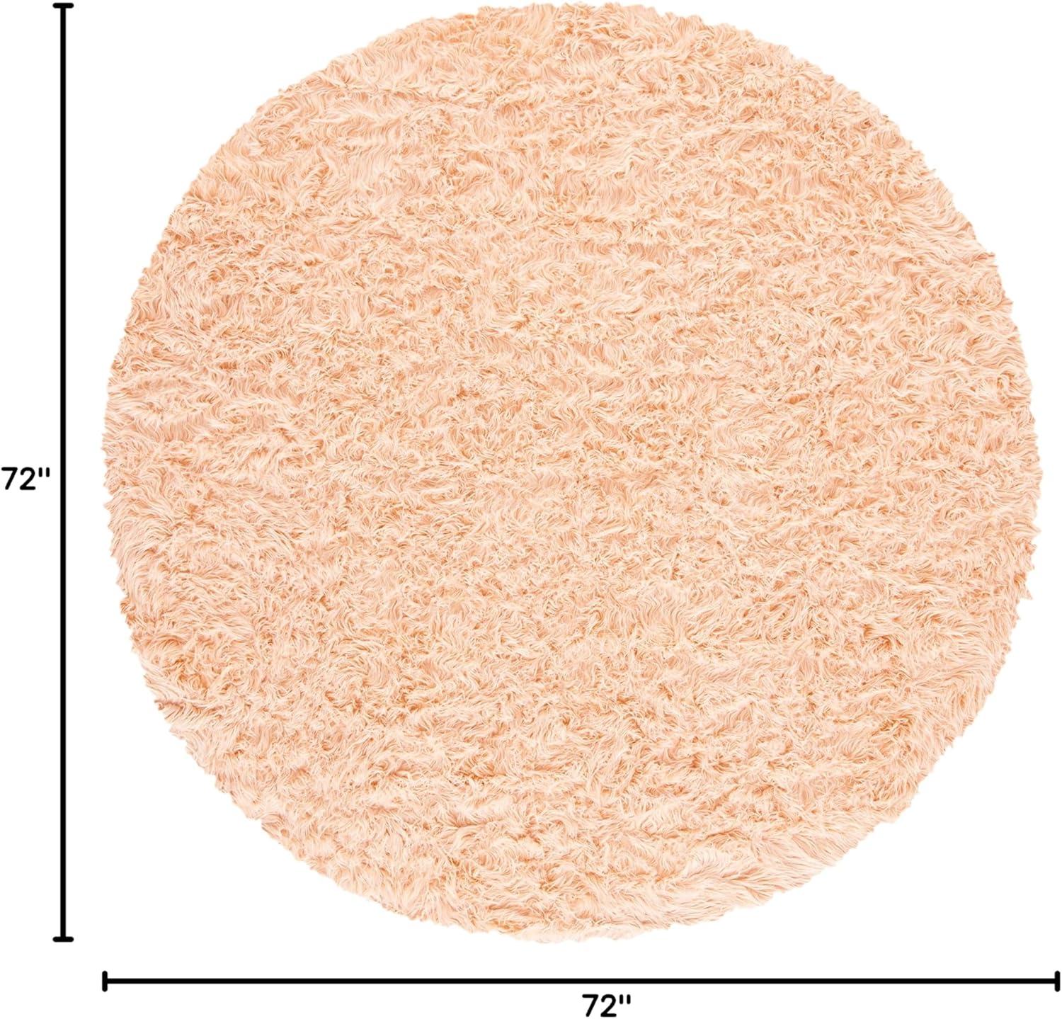 image:imageSAFAVIEH Faux Sheep Skin Collection 3 x 5 Ivory FSS235A Silken Glam 235inch Thick Area RugLight Pink