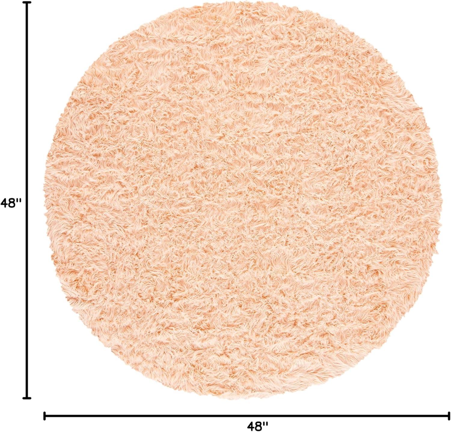 image:imageSAFAVIEH Faux Sheep Skin Collection 3 x 5 Ivory FSS235A Silken Glam 235inch Thick Area RugLight Pink