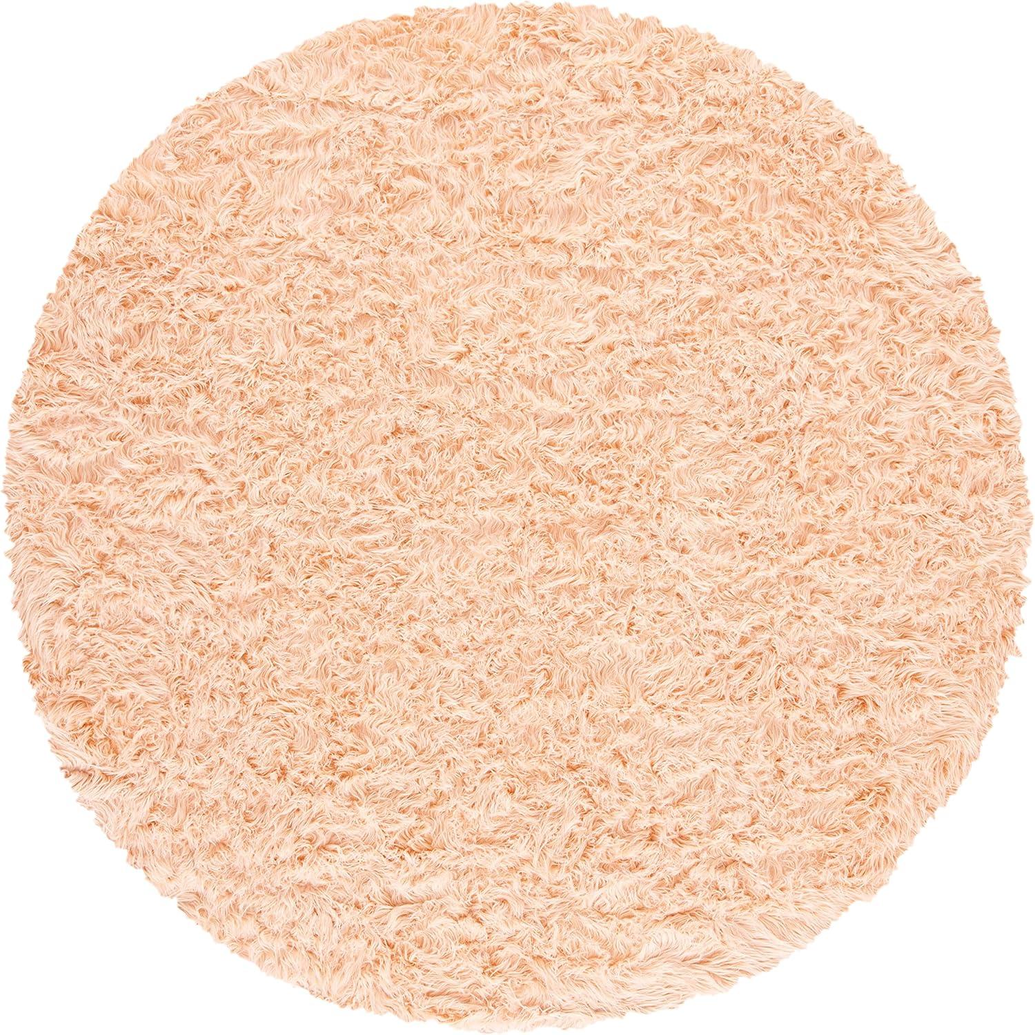 image:imageSAFAVIEH Faux Sheep Skin Collection 3 x 5 Ivory FSS235A Silken Glam 235inch Thick Area RugLight Pink