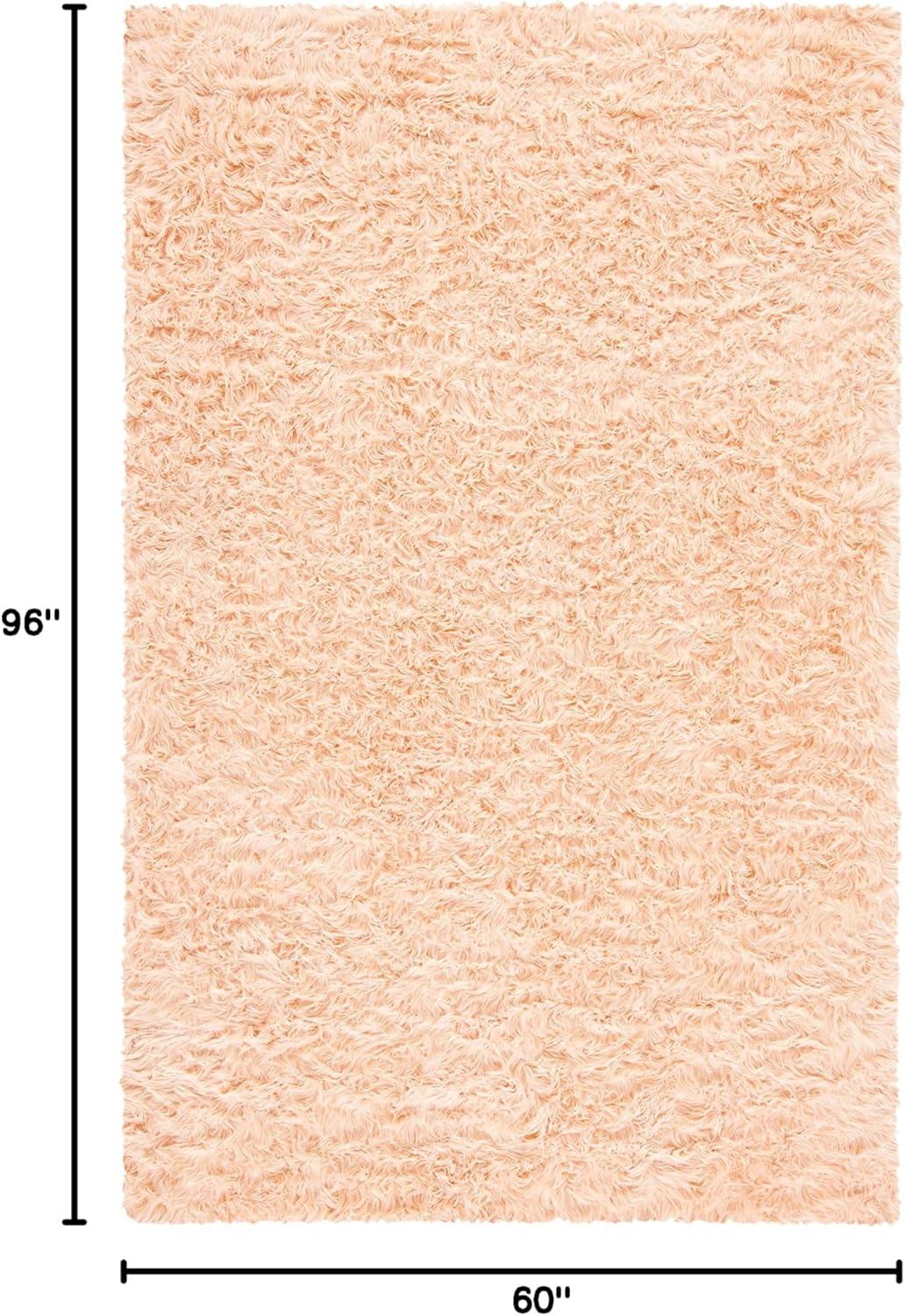 image:imageSAFAVIEH Faux Sheep Skin Collection 3 x 5 Ivory FSS235A Silken Glam 235inch Thick Area RugLight Pink