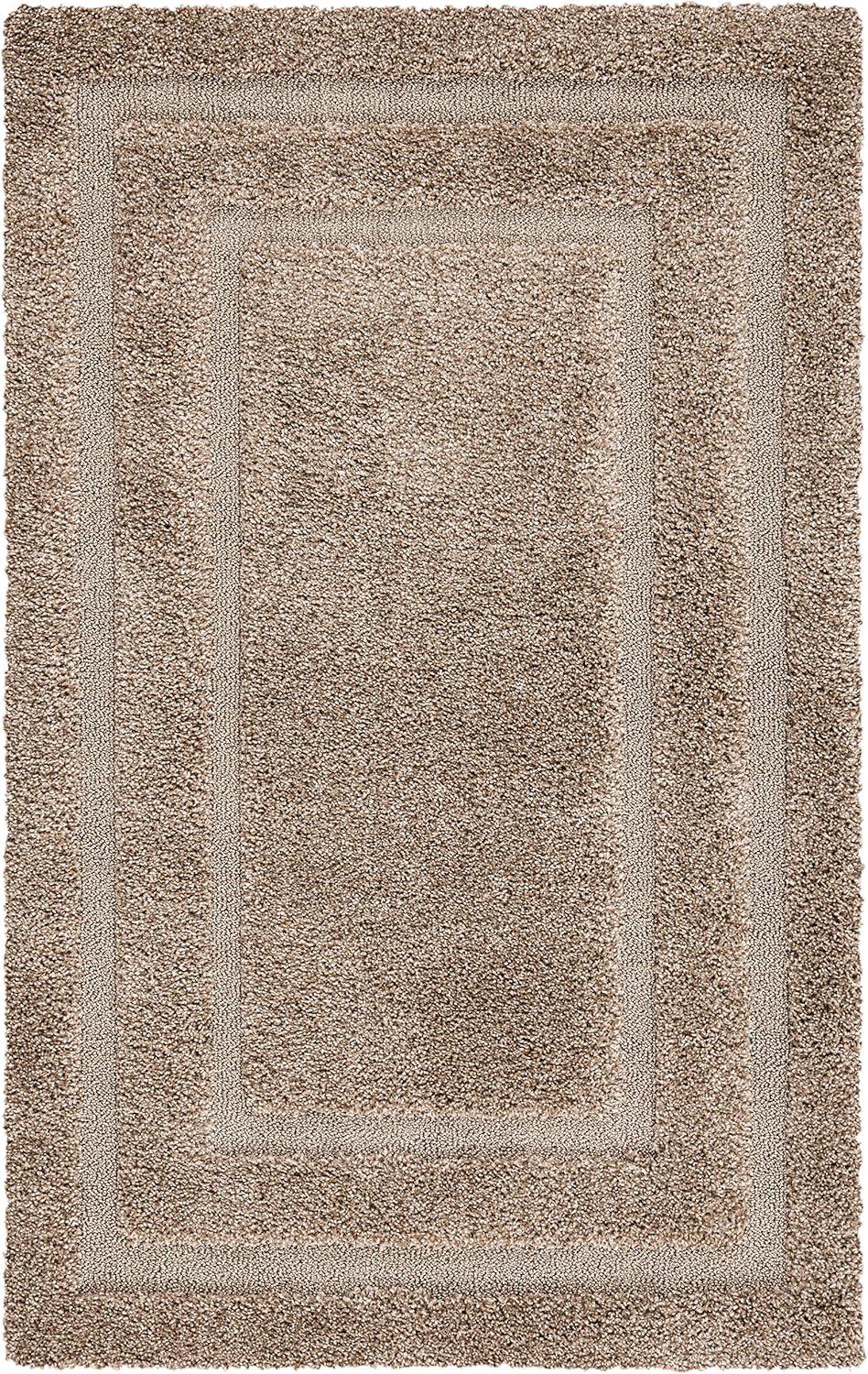 image:imageSAFAVIEH Florida Shag Collection Area Rug 53 x 76 Creme amp Creme Border Design NonShedding amp Easy Care 12inch Thick Ideal for High Traffic Areas in Living Room Bedroom SG4541111Beige