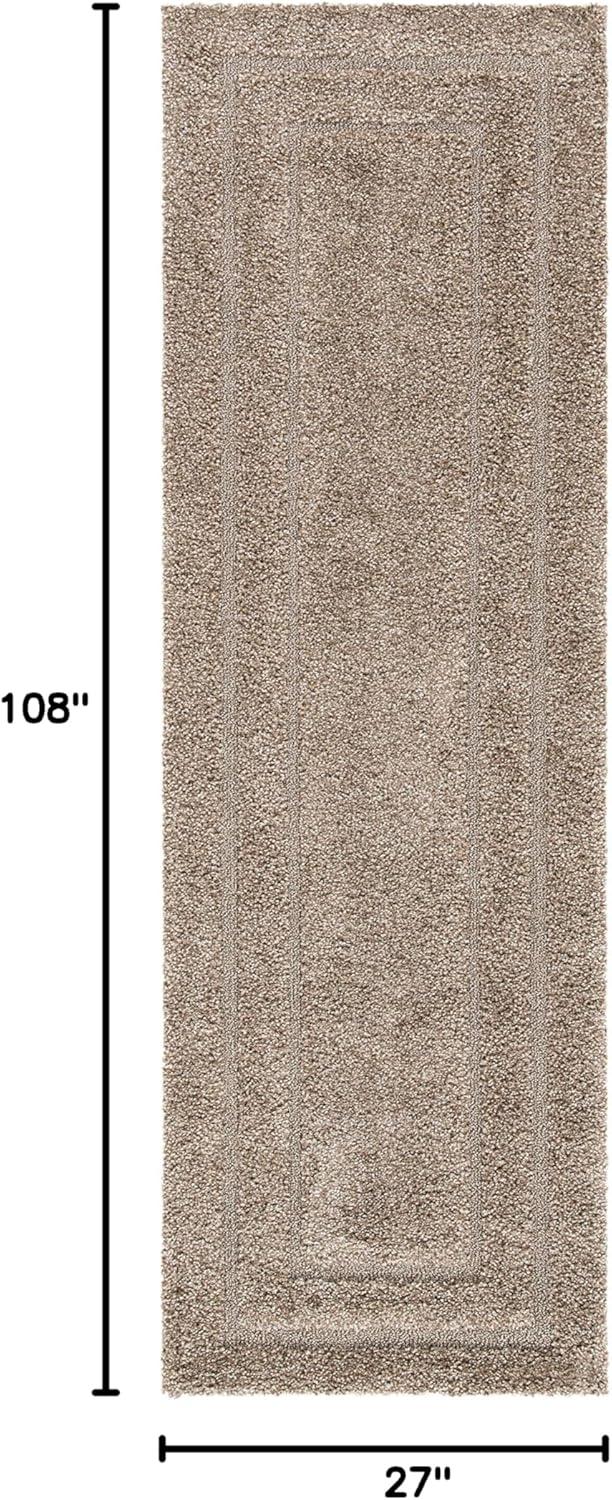 image:imageSAFAVIEH Florida Shag Collection Area Rug 53 x 76 Creme amp Creme Border Design NonShedding amp Easy Care 12inch Thick Ideal for High Traffic Areas in Living Room Bedroom SG4541111Beige