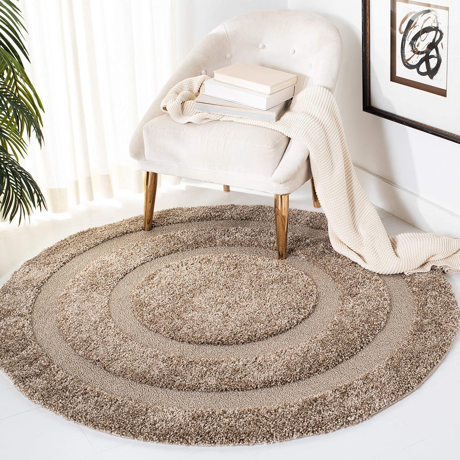 image:imageSAFAVIEH Florida Shag Collection Area Rug 53 x 76 Creme amp Creme Border Design NonShedding amp Easy Care 12inch Thick Ideal for High Traffic Areas in Living Room Bedroom SG4541111Beige