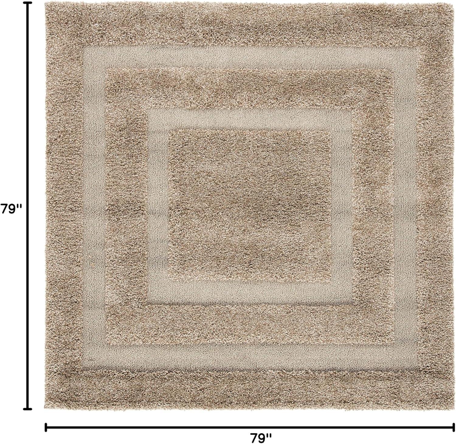 image:imageSAFAVIEH Florida Shag Collection Area Rug 53 x 76 Creme amp Creme Border Design NonShedding amp Easy Care 12inch Thick Ideal for High Traffic Areas in Living Room Bedroom SG4541111Beige