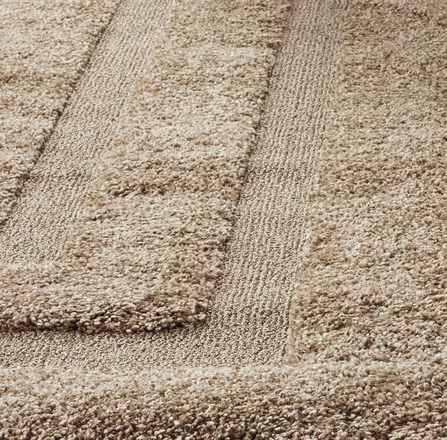 image:imageSAFAVIEH Florida Shag Collection Area Rug 53 x 76 Creme amp Creme Border Design NonShedding amp Easy Care 12inch Thick Ideal for High Traffic Areas in Living Room Bedroom SG4541111Beige