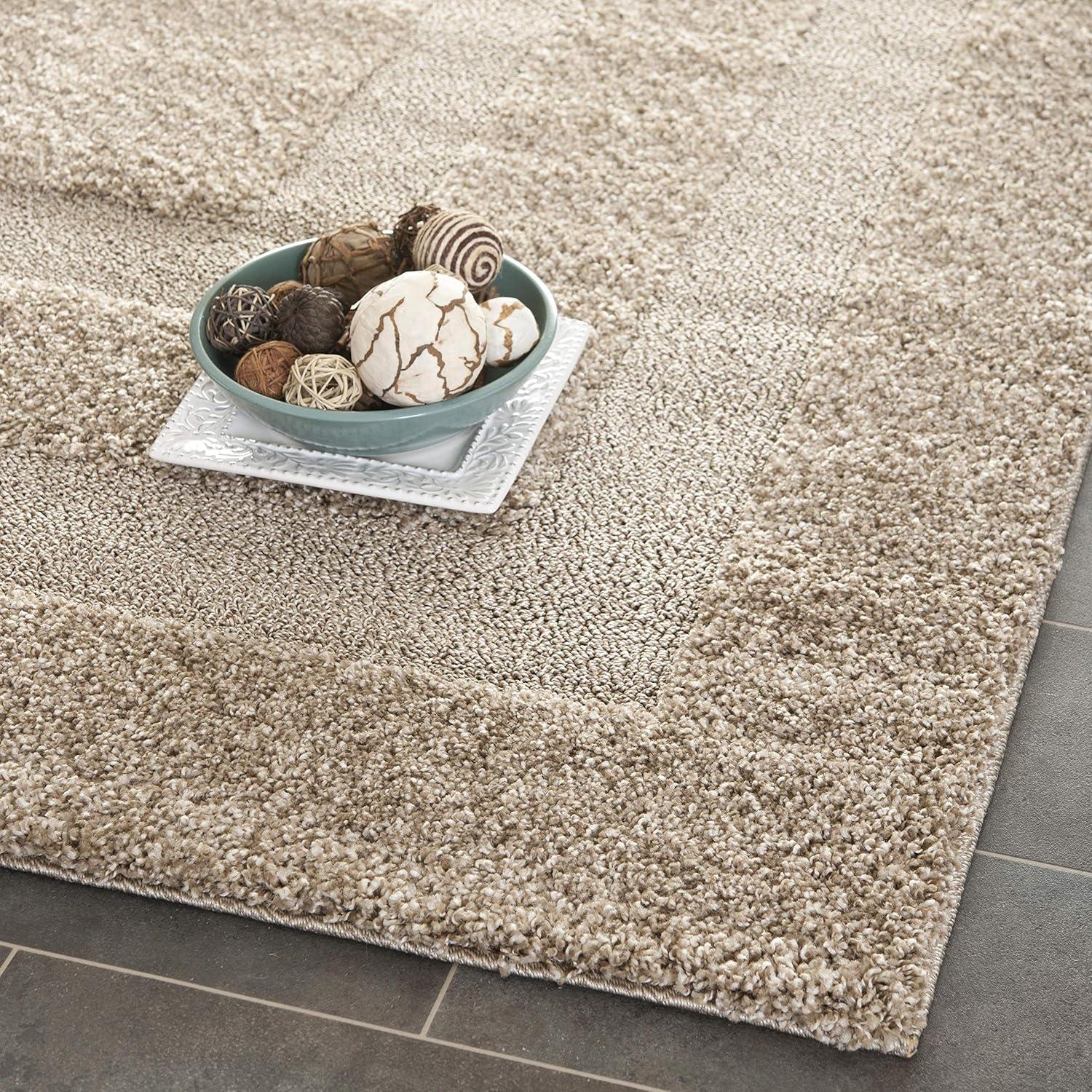 image:imageSAFAVIEH Florida Shag Collection Area Rug 53 x 76 Creme amp Creme Border Design NonShedding amp Easy Care 12inch Thick Ideal for High Traffic Areas in Living Room Bedroom SG4541111Beige