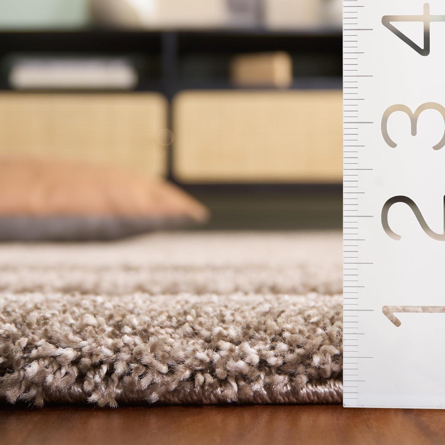 image:imageSAFAVIEH Florida Shag Collection Area Rug 53 x 76 Creme amp Creme Border Design NonShedding amp Easy Care 12inch Thick Ideal for High Traffic Areas in Living Room Bedroom SG4541111Beige