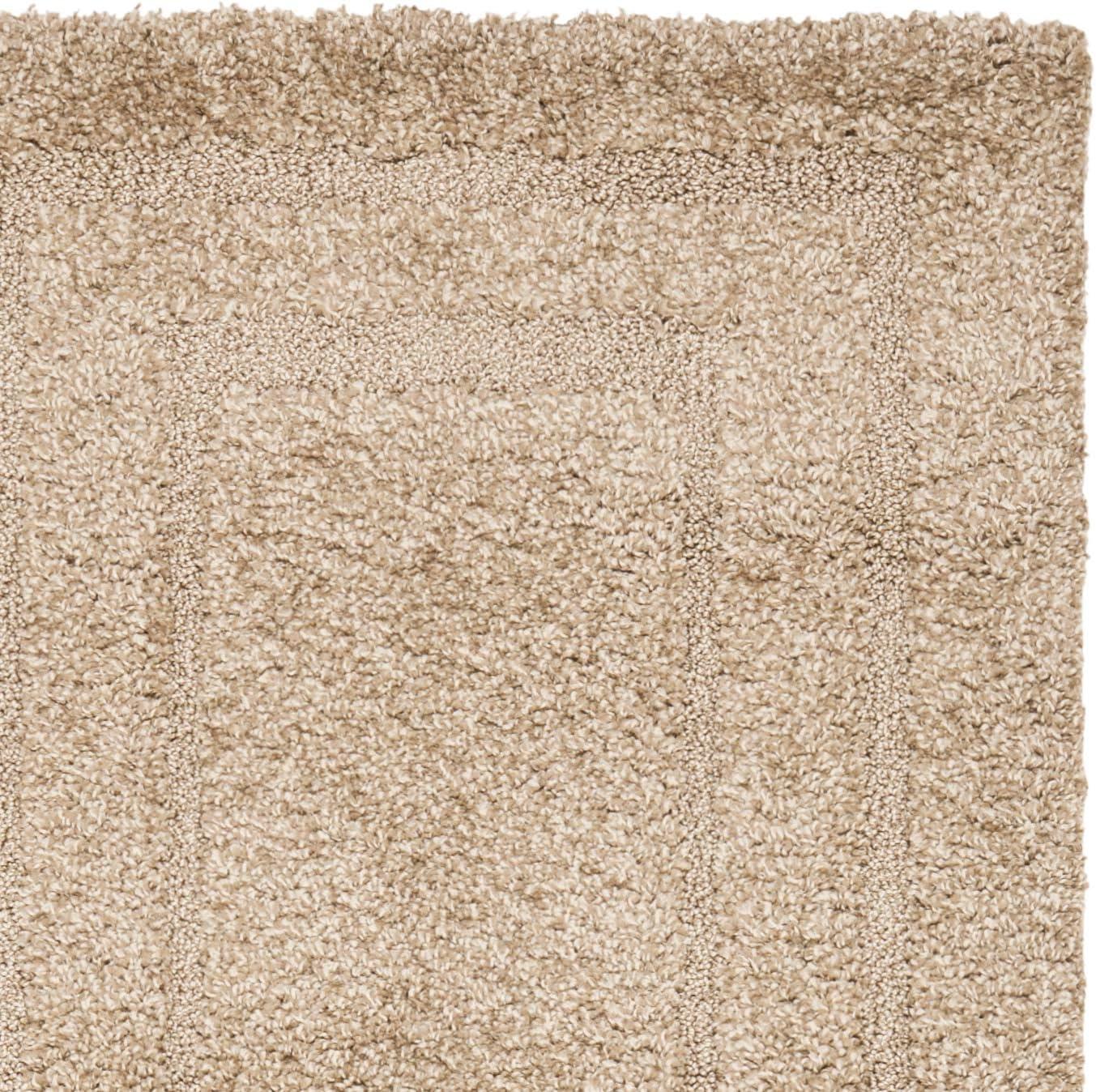image:imageSAFAVIEH Florida Shag Collection Area Rug 53 x 76 Creme amp Creme Border Design NonShedding amp Easy Care 12inch Thick Ideal for High Traffic Areas in Living Room Bedroom SG4541111Beige