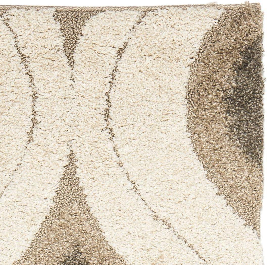 image:imageSAFAVIEH Florida Shag Collection Area Rug 86 x 12 Cream amp Smoke Modern Ogee Design NonShedding amp Easy Care 12inch Thick Ideal for High Traffic Areas in Living Room Bedroom SG4611179CreamSmoke