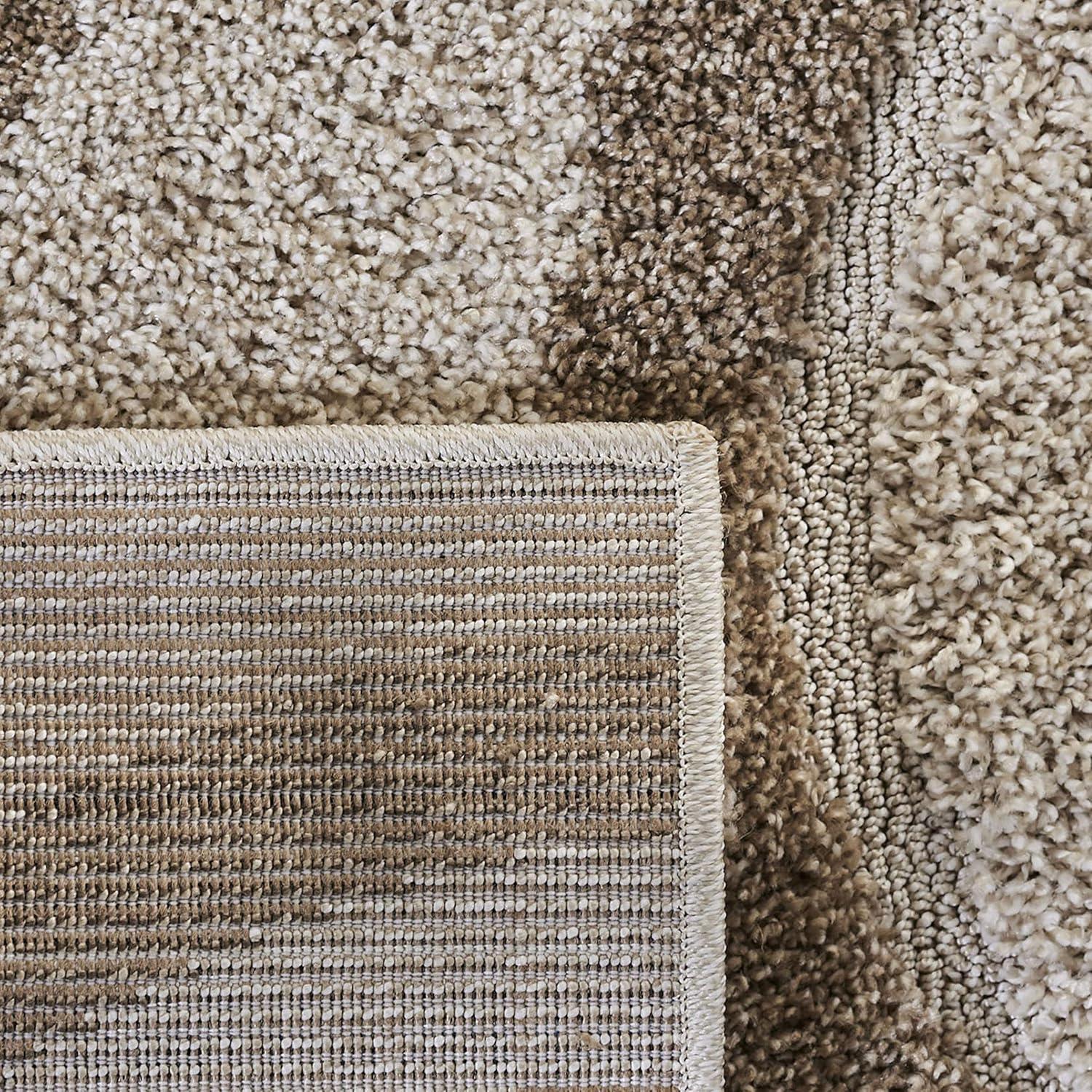 image:imageSAFAVIEH Florida Shag Collection Area Rug 86 x 12 Cream amp Smoke Modern Ogee Design NonShedding amp Easy Care 12inch Thick Ideal for High Traffic Areas in Living Room Bedroom SG4611179IvoryBeige
