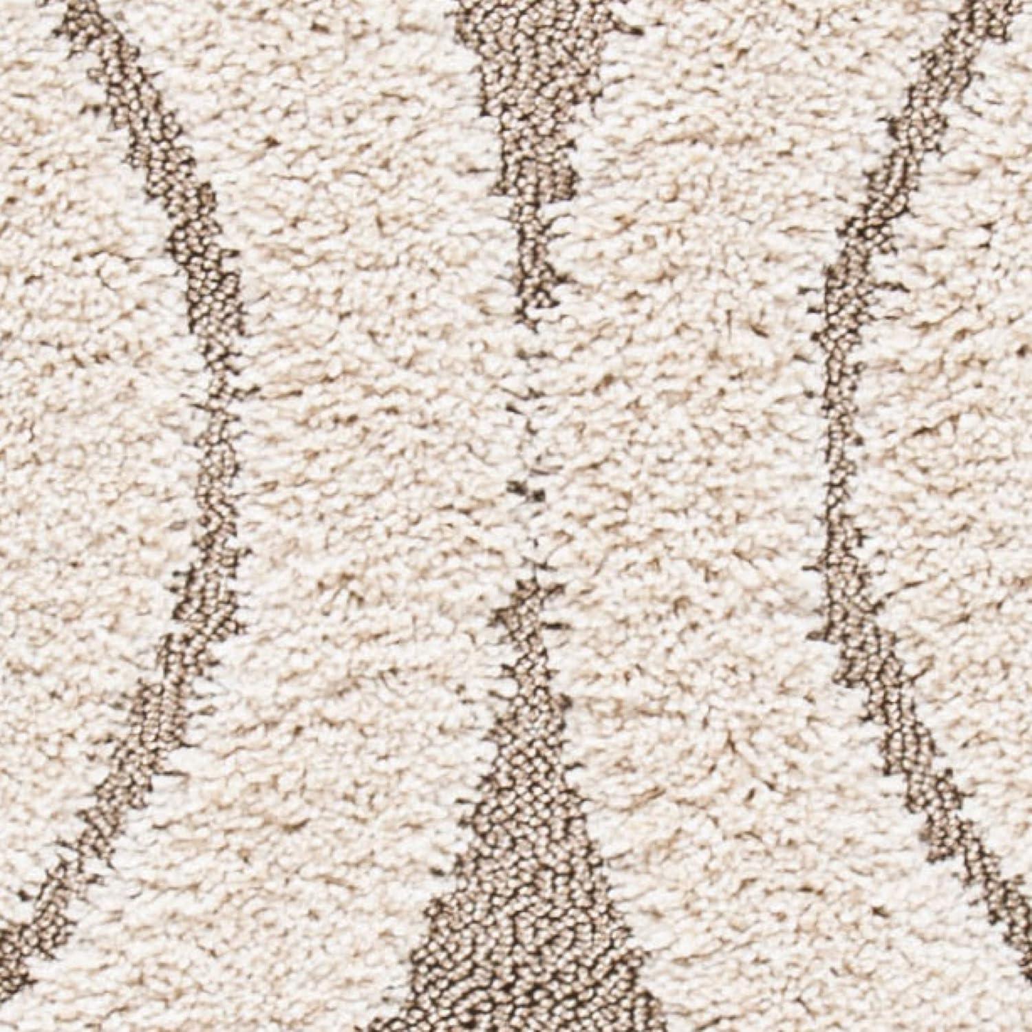 image:imageSAFAVIEH Florida Shag Collection Area Rug 86 x 12 Cream amp Smoke Modern Ogee Design NonShedding amp Easy Care 12inch Thick Ideal for High Traffic Areas in Living Room Bedroom SG4611179CreamSmoke