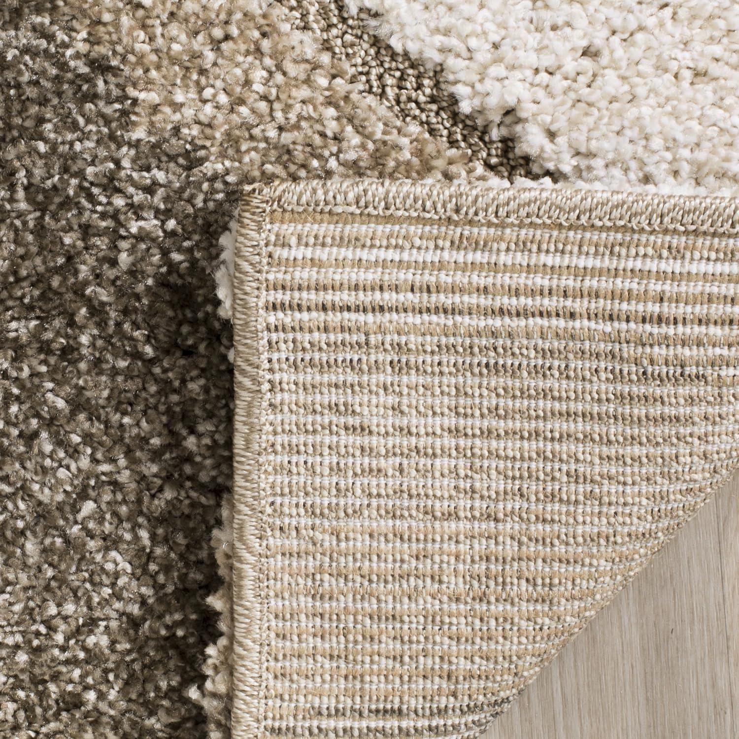 image:imageSAFAVIEH Florida Shag Collection Area Rug 86 x 12 Cream amp Smoke Modern Ogee Design NonShedding amp Easy Care 12inch Thick Ideal for High Traffic Areas in Living Room Bedroom SG4611179CreamSmoke