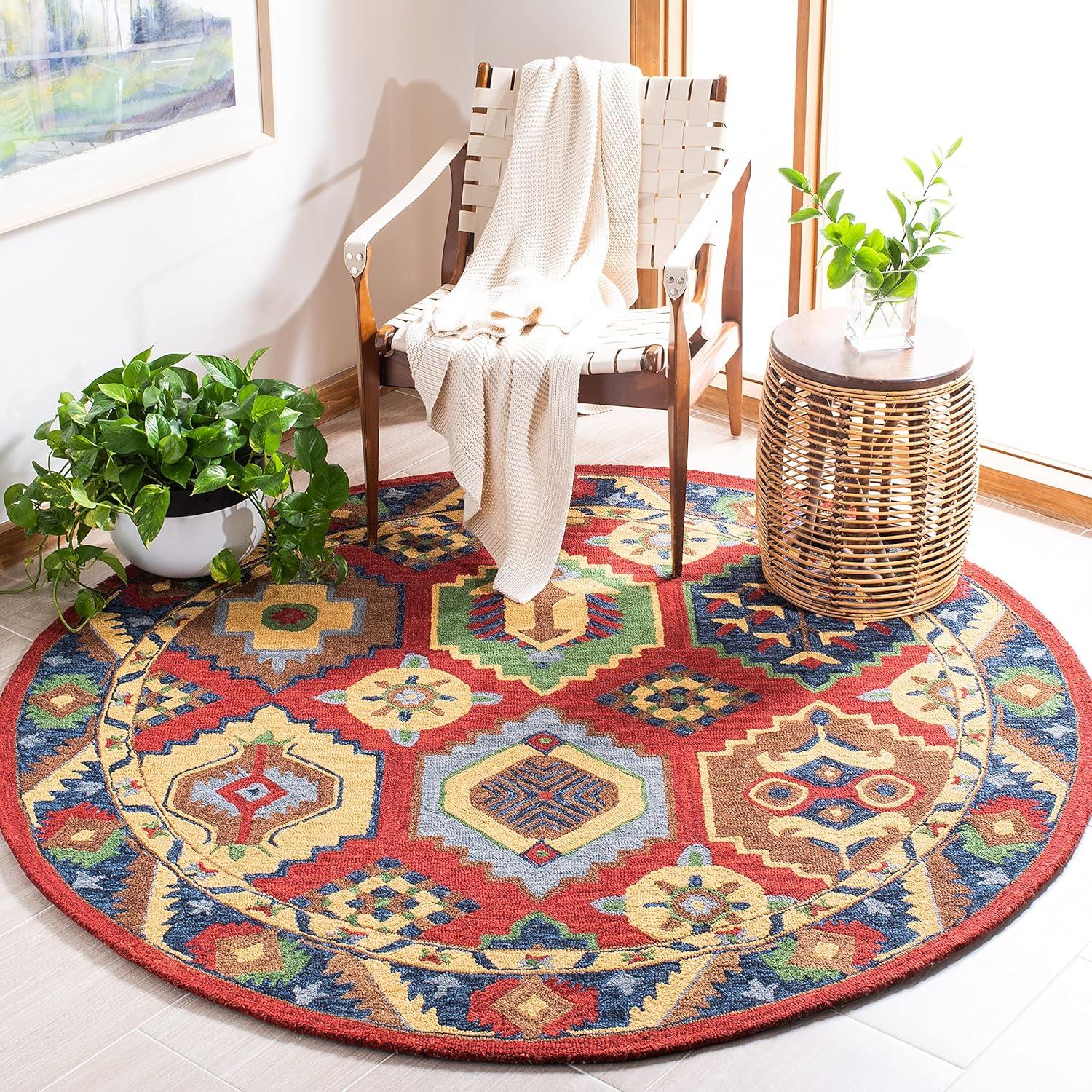 image:imageSAFAVIEH Heritage Collection 8 x 10 RedGold HG352Q Handmade Traditional Oriental Premium Wool Area RugRedGold