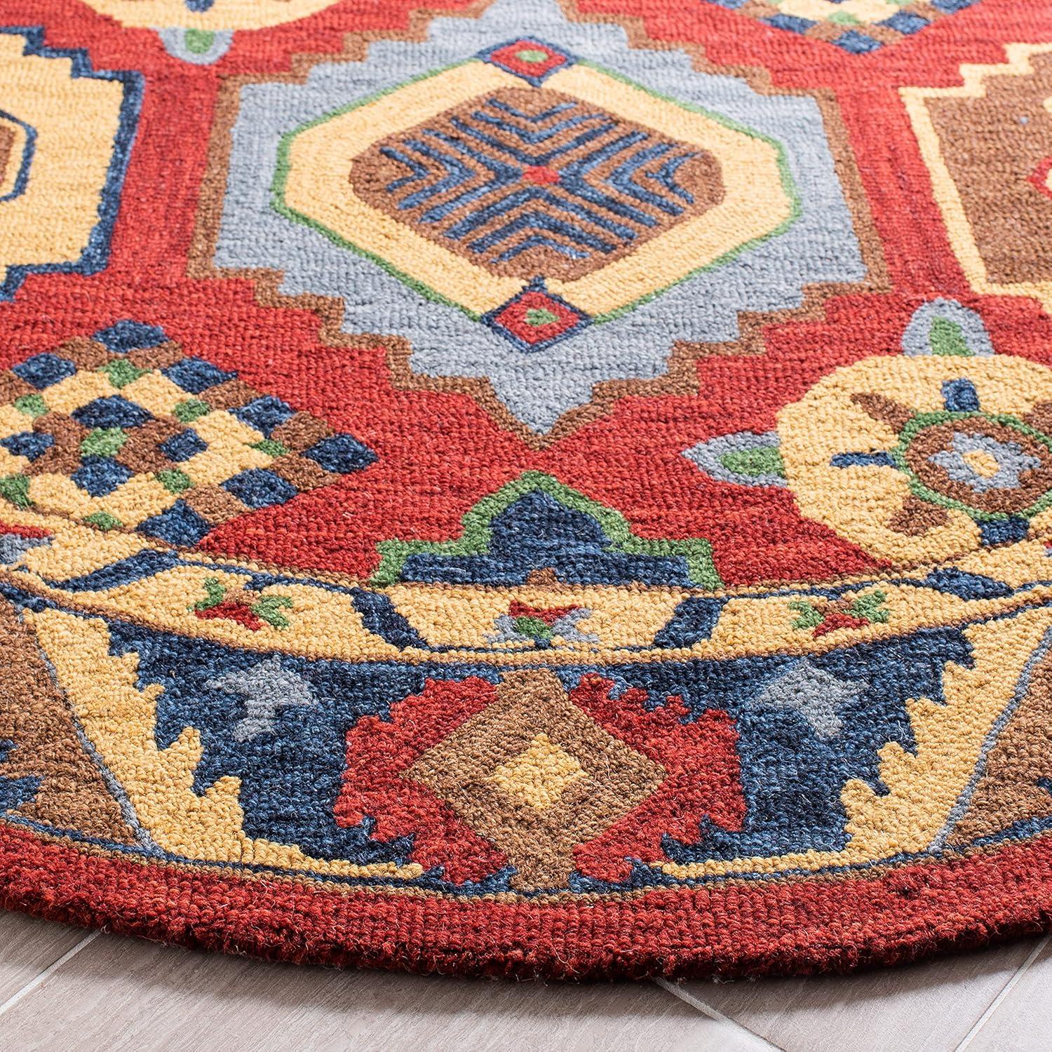 image:imageSAFAVIEH Heritage Collection 8 x 10 RedGold HG352Q Handmade Traditional Oriental Premium Wool Area RugRedGold