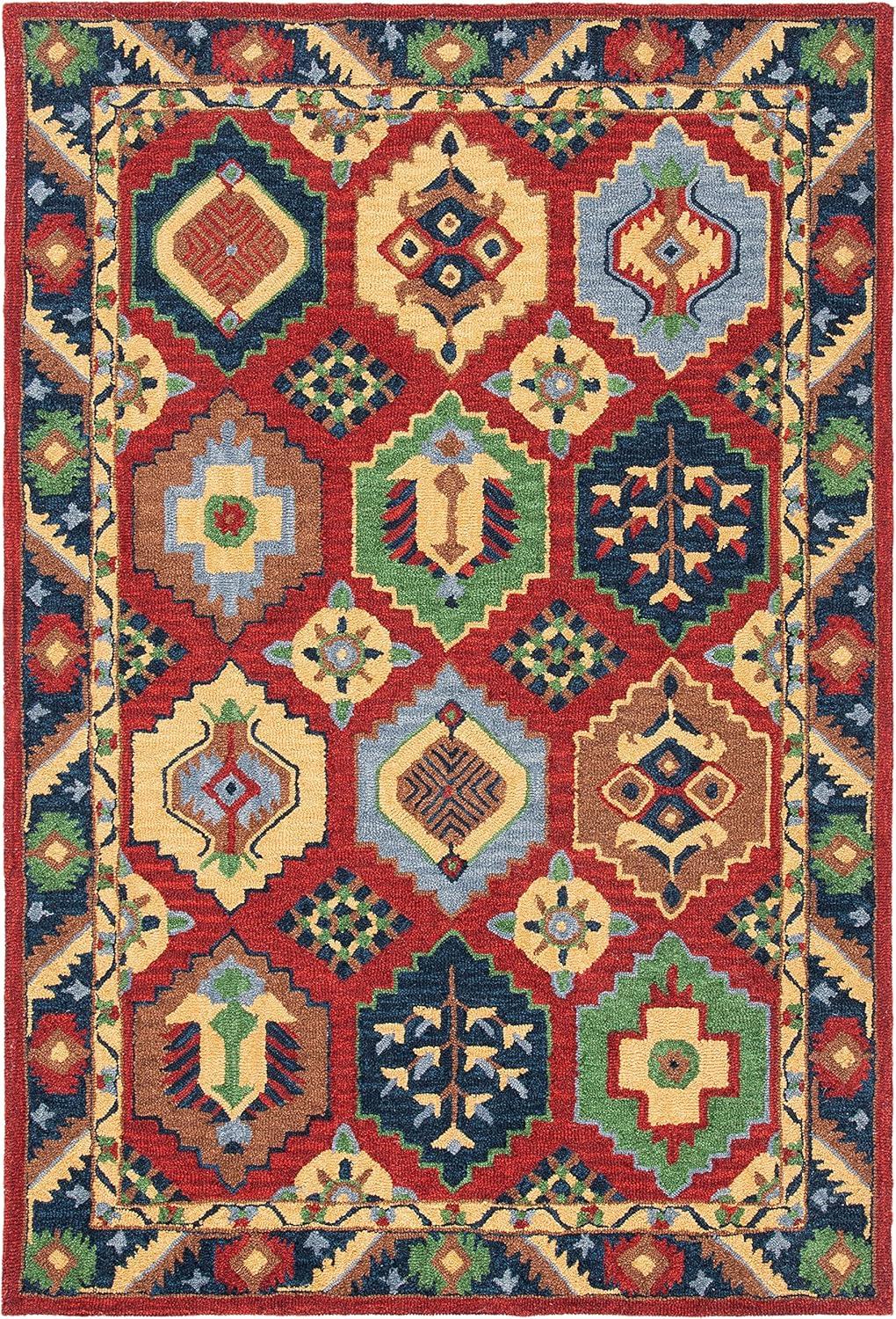 image:imageSAFAVIEH Heritage Collection 8 x 10 RedGold HG352Q Handmade Traditional Oriental Premium Wool Area RugRedGold