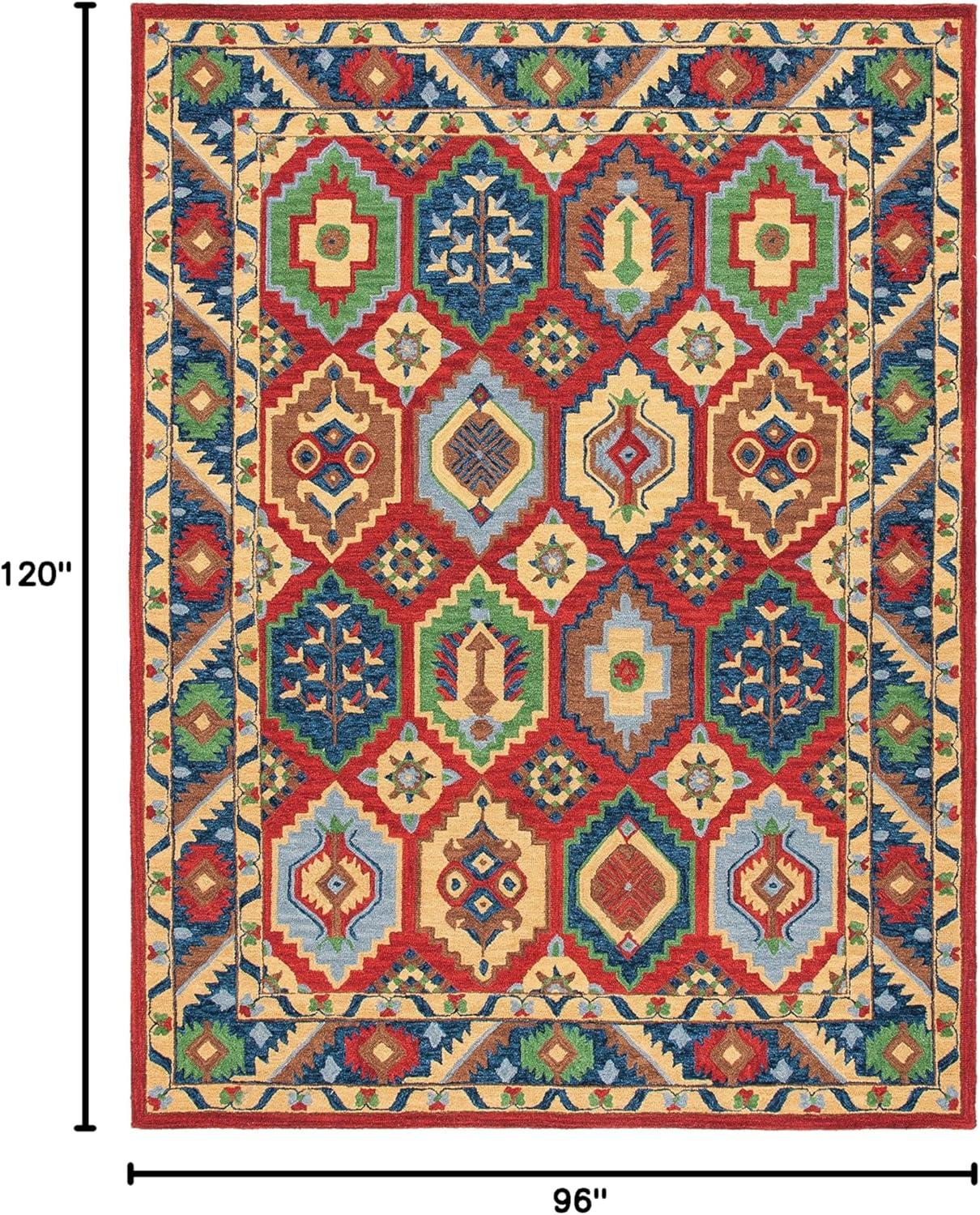 image:imageSAFAVIEH Heritage Collection 8 x 10 RedGold HG352Q Handmade Traditional Oriental Premium Wool Area RugRedGold