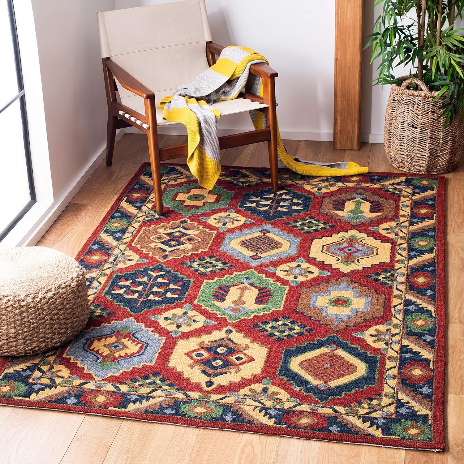 image:imageSAFAVIEH Heritage Collection 8 x 10 RedGold HG352Q Handmade Traditional Oriental Premium Wool Area RugRedGold