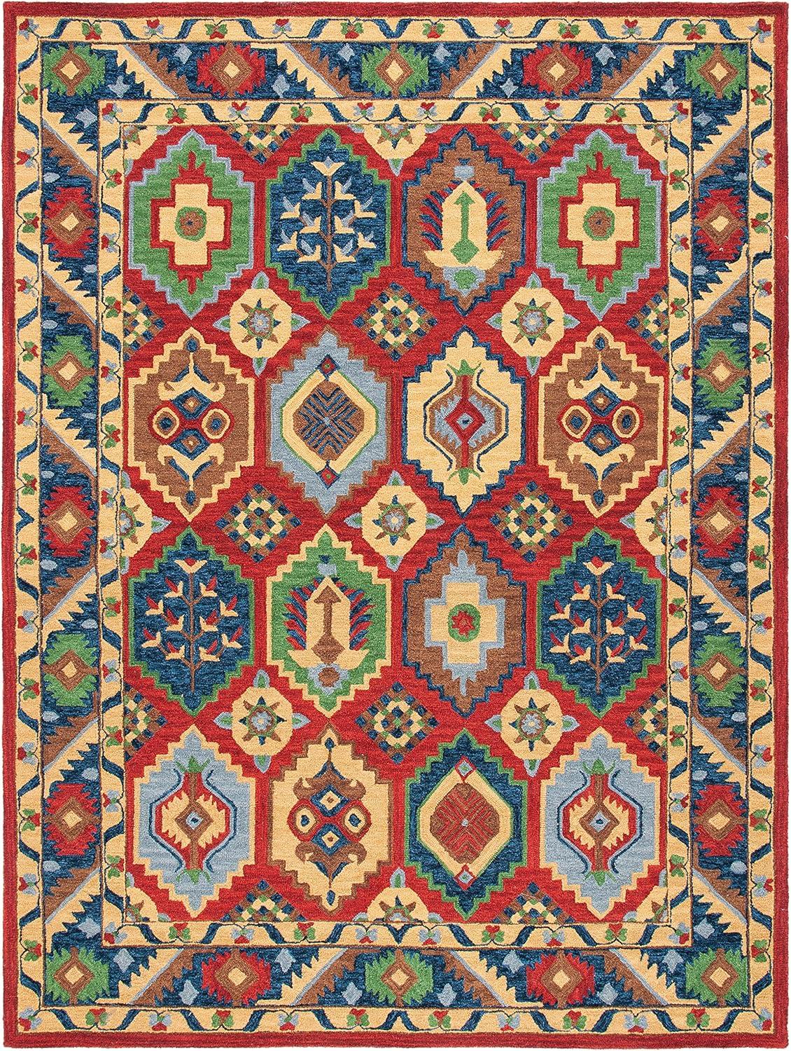 image:imageSAFAVIEH Heritage Collection 8 x 10 RedGold HG352Q Handmade Traditional Oriental Premium Wool Area RugRedGold