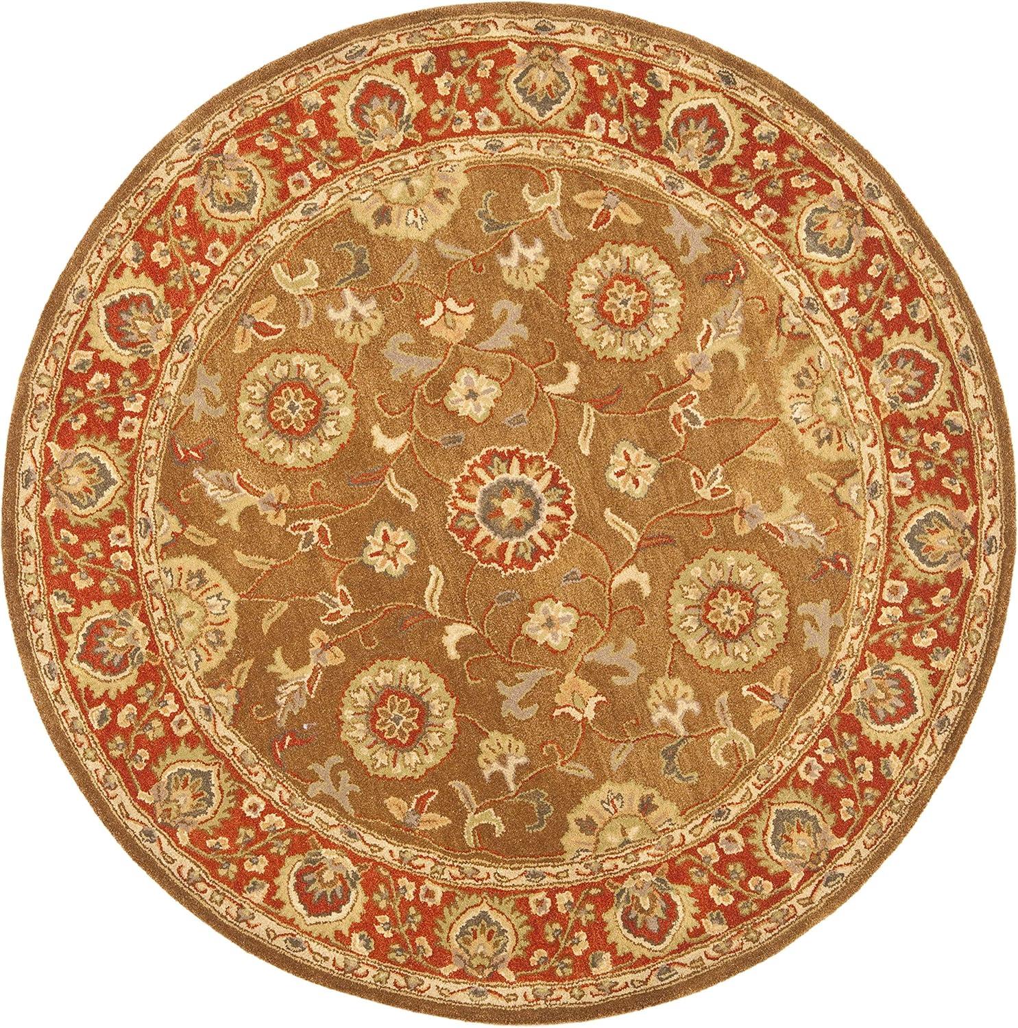 image:imageSAFAVIEH Heritage Collection Area Rug 5 x 8 Beige amp Rust Handmade Traditional Oriental Wool Ideal for High Traffic Areas in Living Room Bedroom HG963ABeigeRust