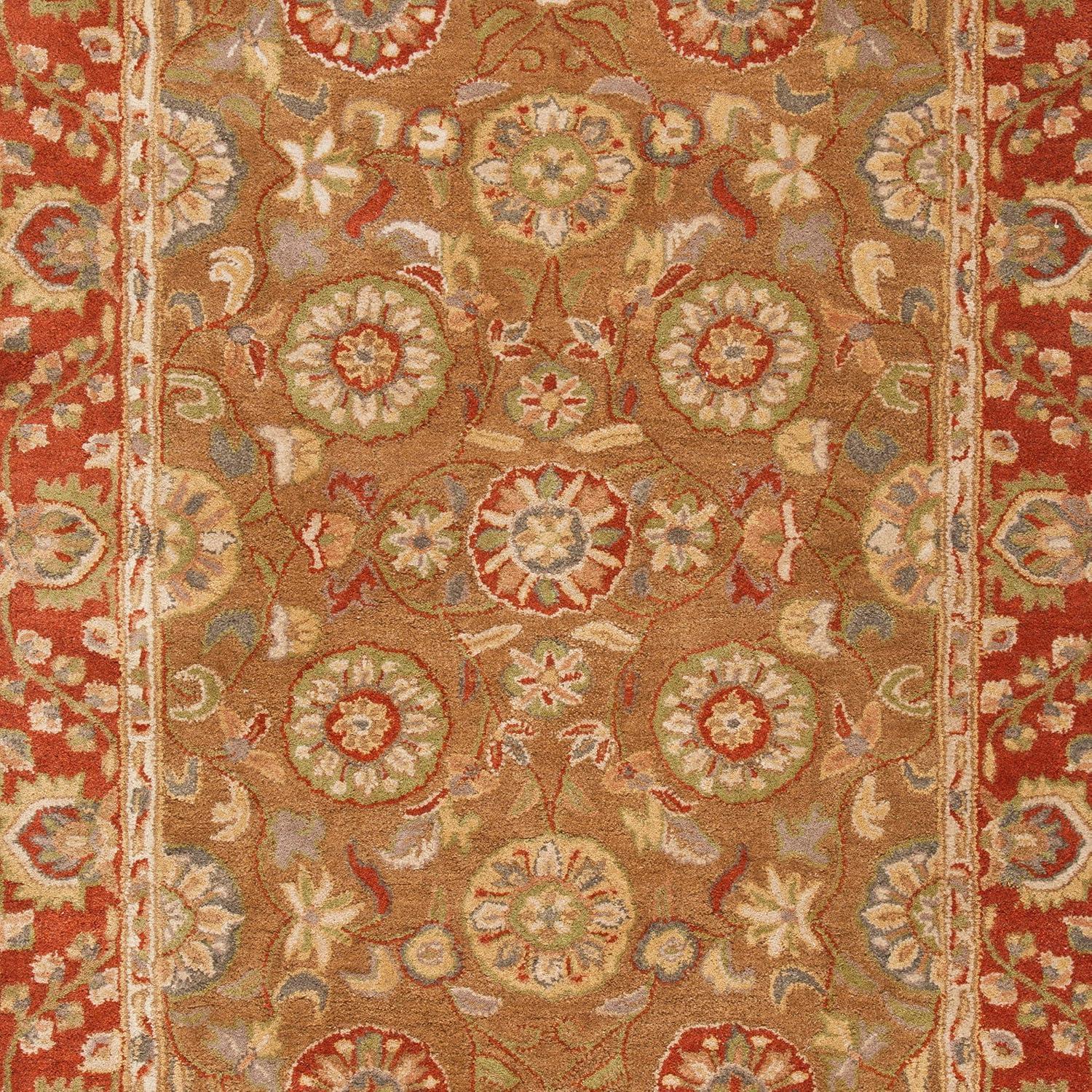 image:imageSAFAVIEH Heritage Collection Area Rug 5 x 8 Beige amp Rust Handmade Traditional Oriental Wool Ideal for High Traffic Areas in Living Room Bedroom HG963ABeigeRust