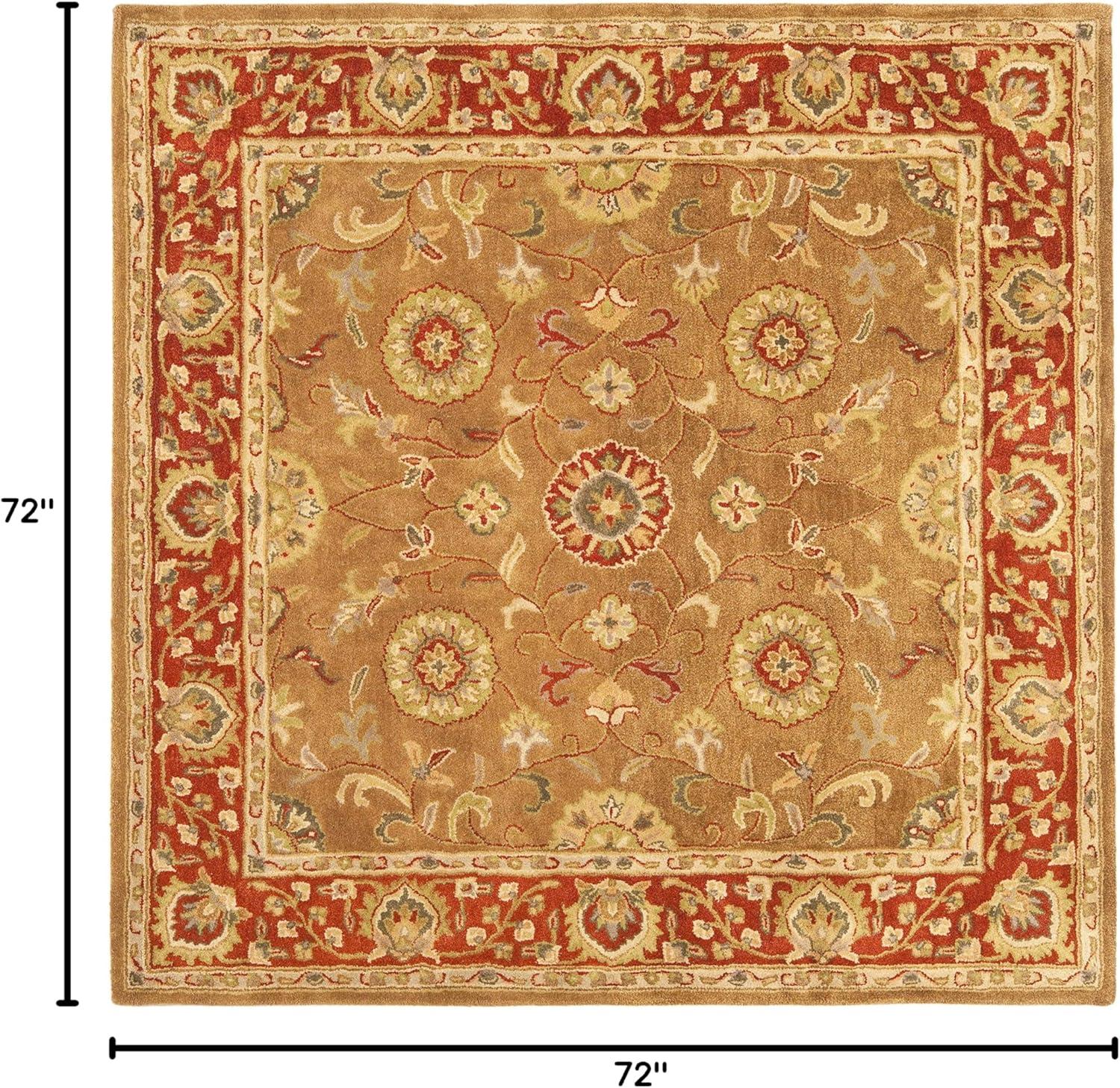image:imageSAFAVIEH Heritage Collection Area Rug 5 x 8 Beige amp Rust Handmade Traditional Oriental Wool Ideal for High Traffic Areas in Living Room Bedroom HG963ABeigeRust