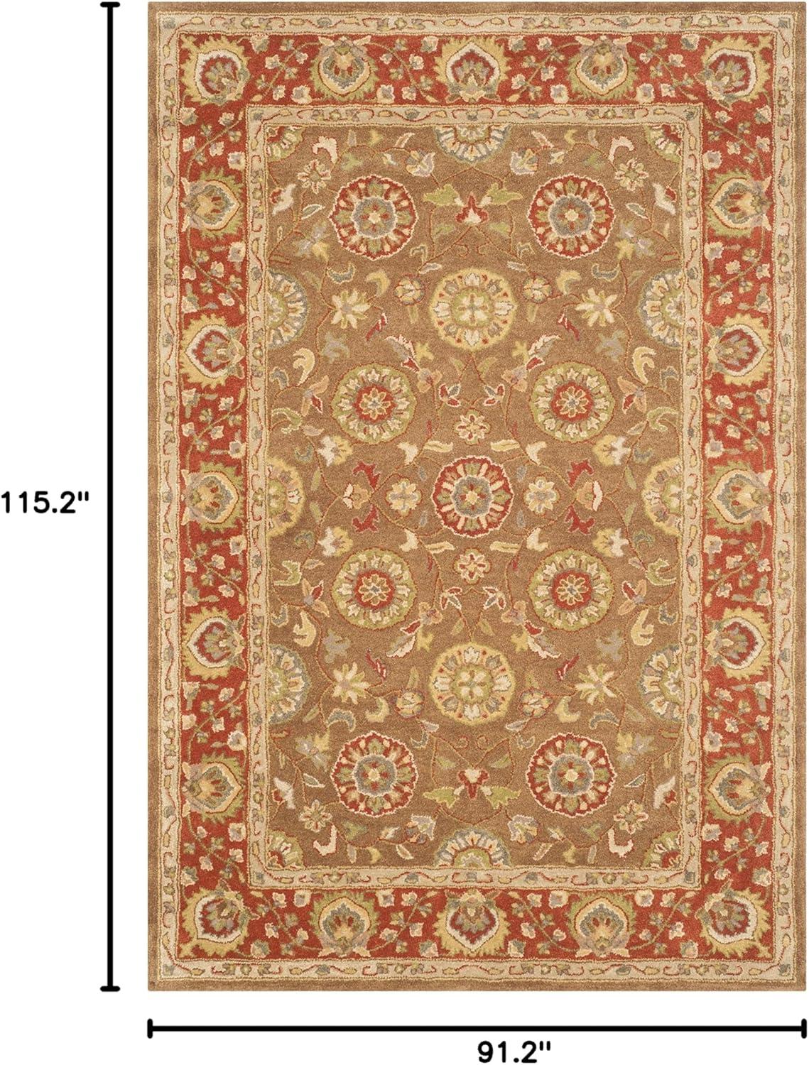 image:imageSAFAVIEH Heritage Collection Area Rug 5 x 8 Beige amp Rust Handmade Traditional Oriental Wool Ideal for High Traffic Areas in Living Room Bedroom HG963ABeigeRust