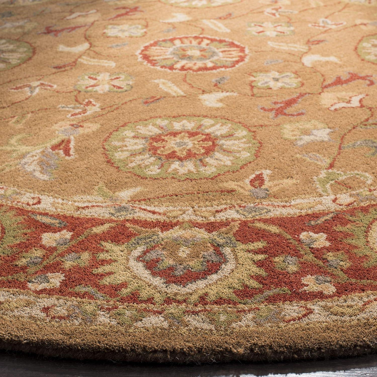 image:imageSAFAVIEH Heritage Collection Area Rug 5 x 8 Beige amp Rust Handmade Traditional Oriental Wool Ideal for High Traffic Areas in Living Room Bedroom HG963ABeigeRust