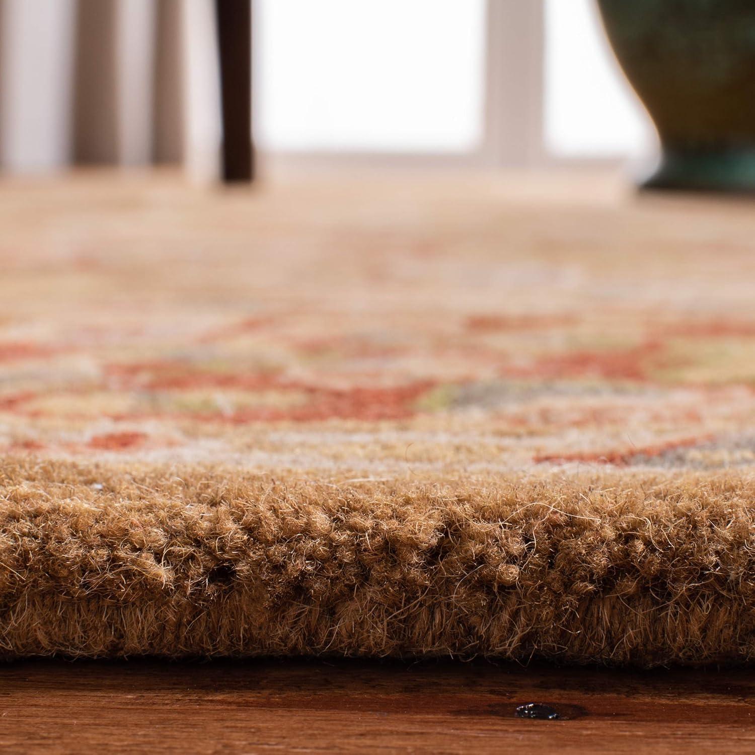 image:imageSAFAVIEH Heritage Collection Area Rug 5 x 8 Beige amp Rust Handmade Traditional Oriental Wool Ideal for High Traffic Areas in Living Room Bedroom HG963ABeigeRust