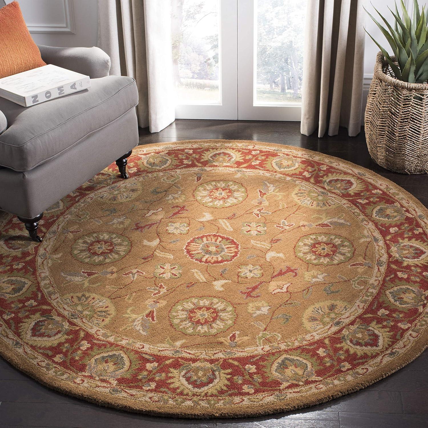 image:imageSAFAVIEH Heritage Collection Area Rug 5 x 8 Beige amp Rust Handmade Traditional Oriental Wool Ideal for High Traffic Areas in Living Room Bedroom HG963ABeigeRust