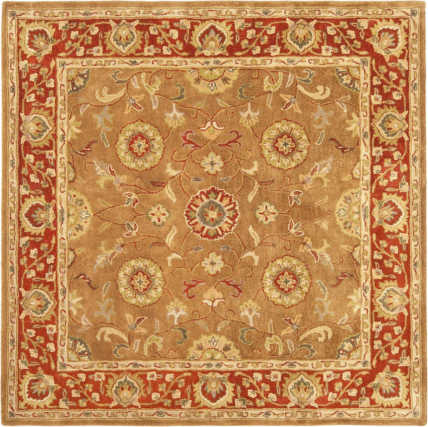 image:imageSAFAVIEH Heritage Collection Area Rug 5 x 8 Beige amp Rust Handmade Traditional Oriental Wool Ideal for High Traffic Areas in Living Room Bedroom HG963ABeigeRust