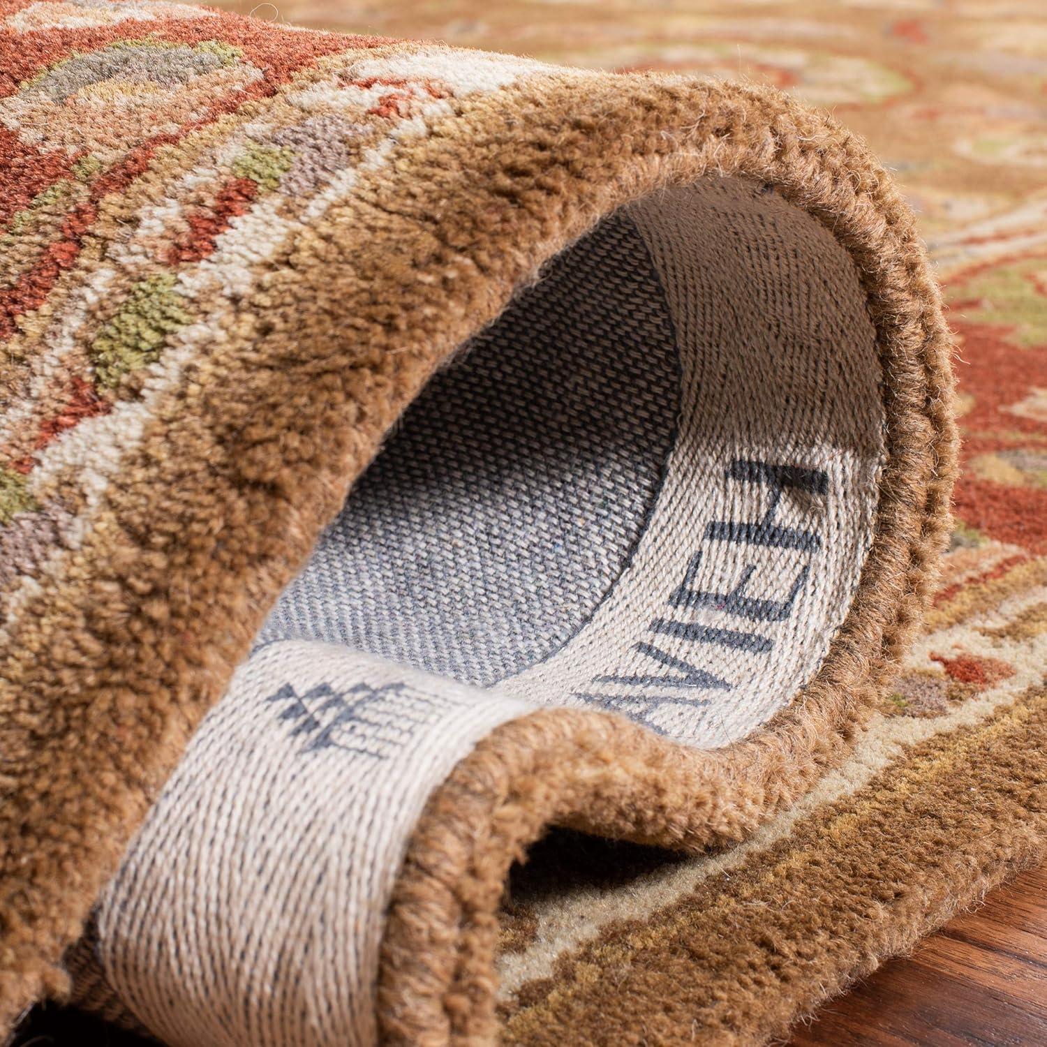 image:imageSAFAVIEH Heritage Collection Area Rug 5 x 8 Beige amp Rust Handmade Traditional Oriental Wool Ideal for High Traffic Areas in Living Room Bedroom HG963ABeigeRust