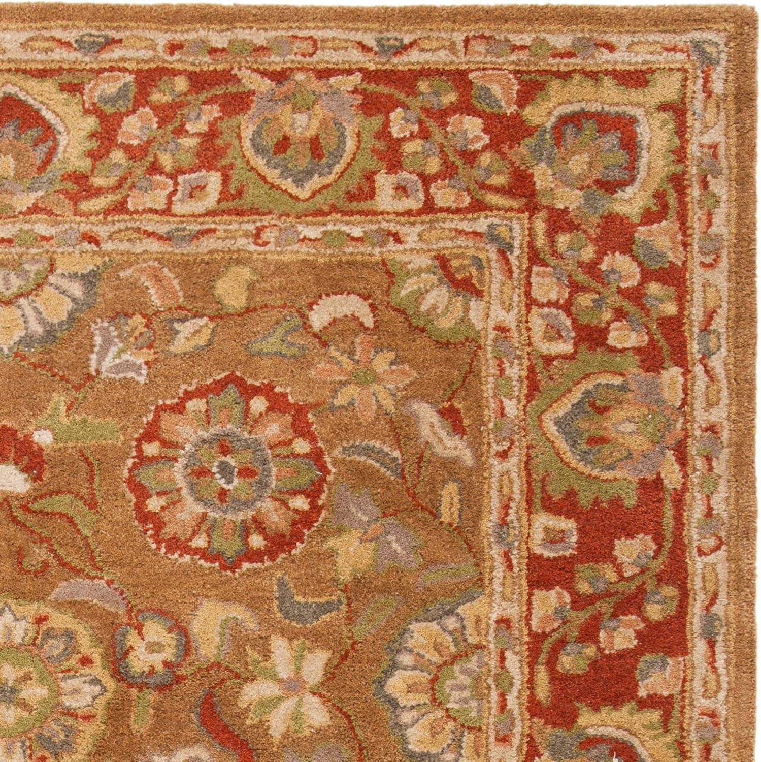 image:imageSAFAVIEH Heritage Collection Area Rug 5 x 8 Beige amp Rust Handmade Traditional Oriental Wool Ideal for High Traffic Areas in Living Room Bedroom HG963ABeigeRust