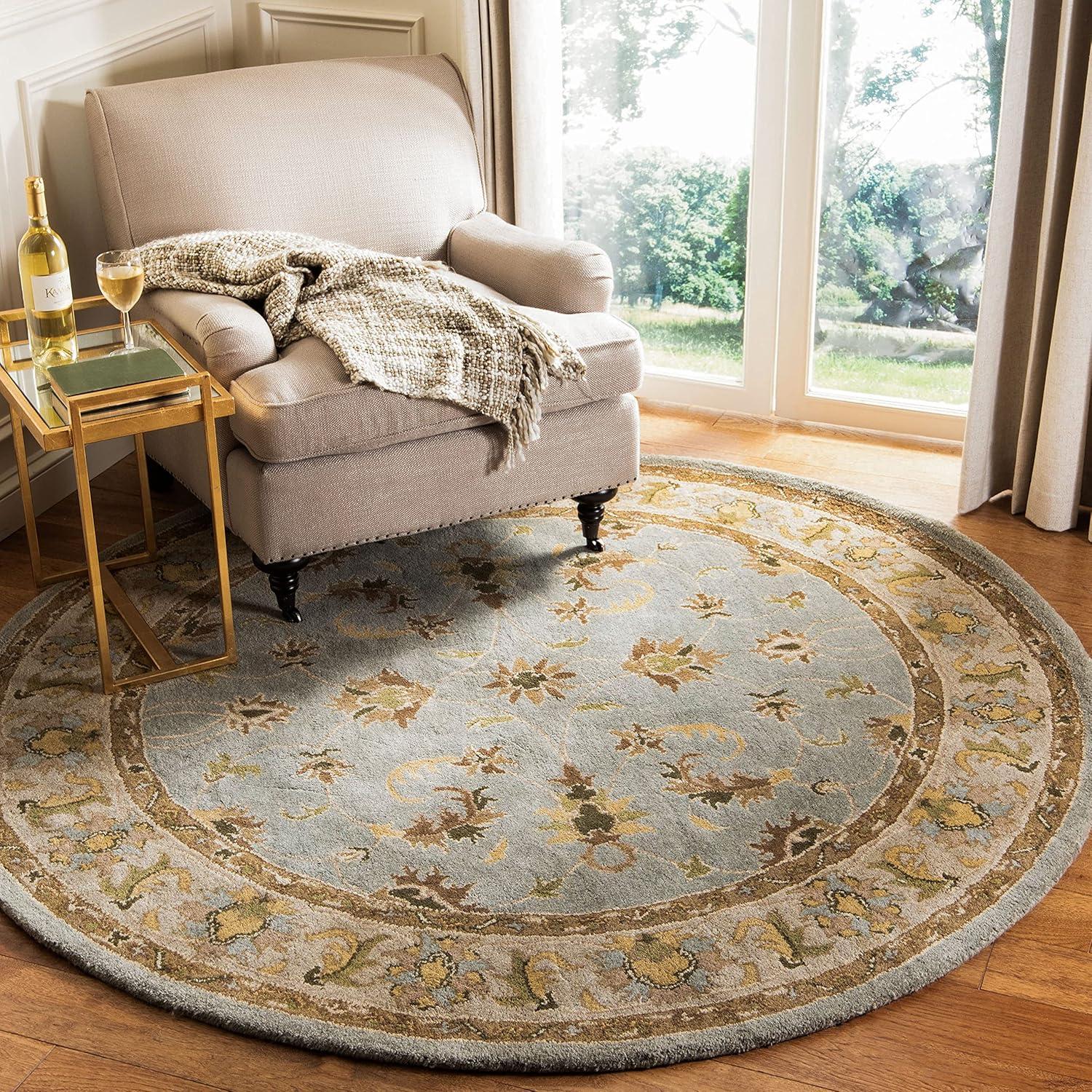 image:imageSAFAVIEH Heritage Collection Area Rug 5 x 8 Light Blue amp Beige Handmade Traditional Oriental Wool Ideal for High Traffic Areas in Living Room Bedroom HG913ALight BlueBeige