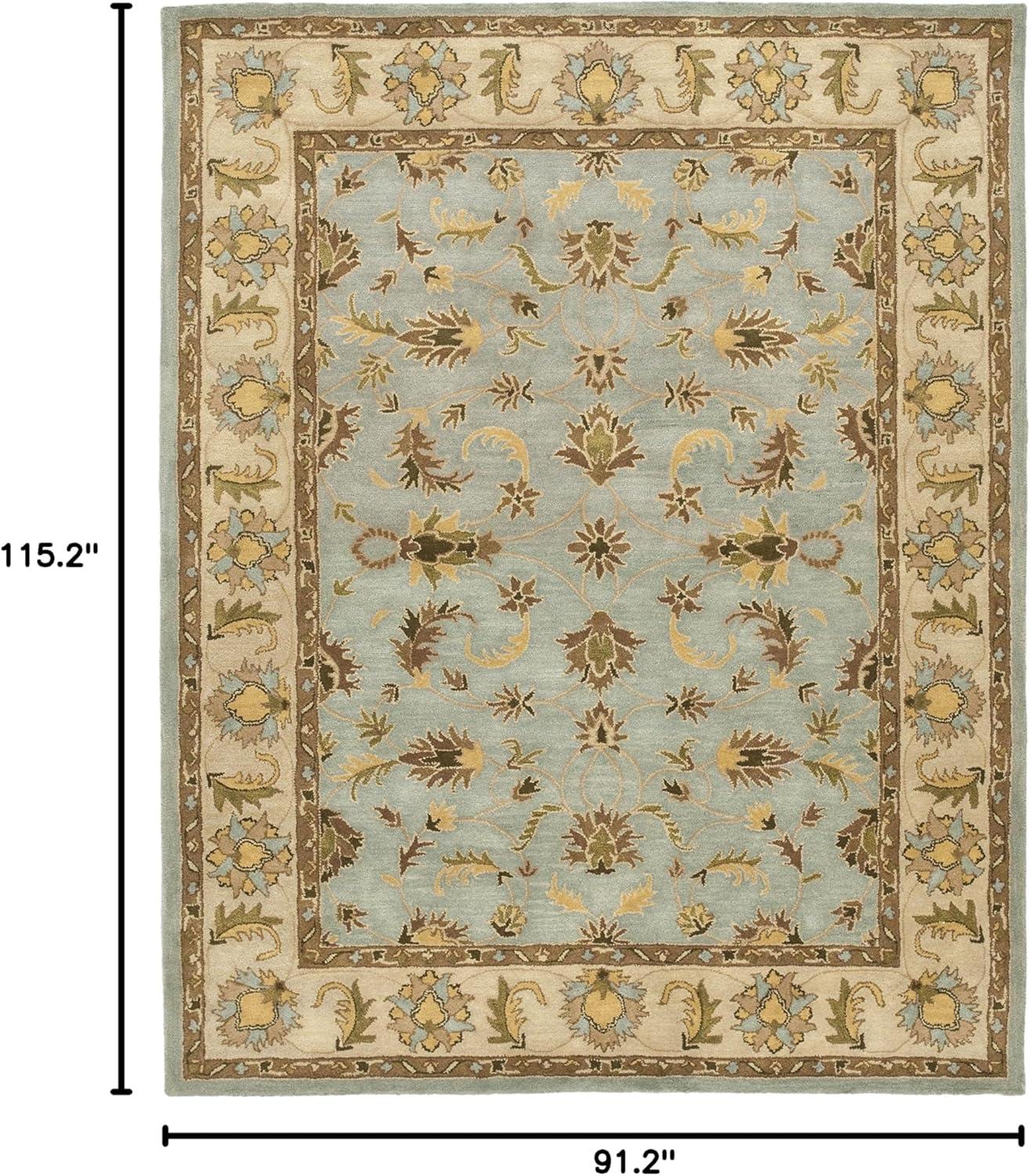 image:imageSAFAVIEH Heritage Collection Area Rug 5 x 8 Light Blue amp Beige Handmade Traditional Oriental Wool Ideal for High Traffic Areas in Living Room Bedroom HG913ALight BlueBeige