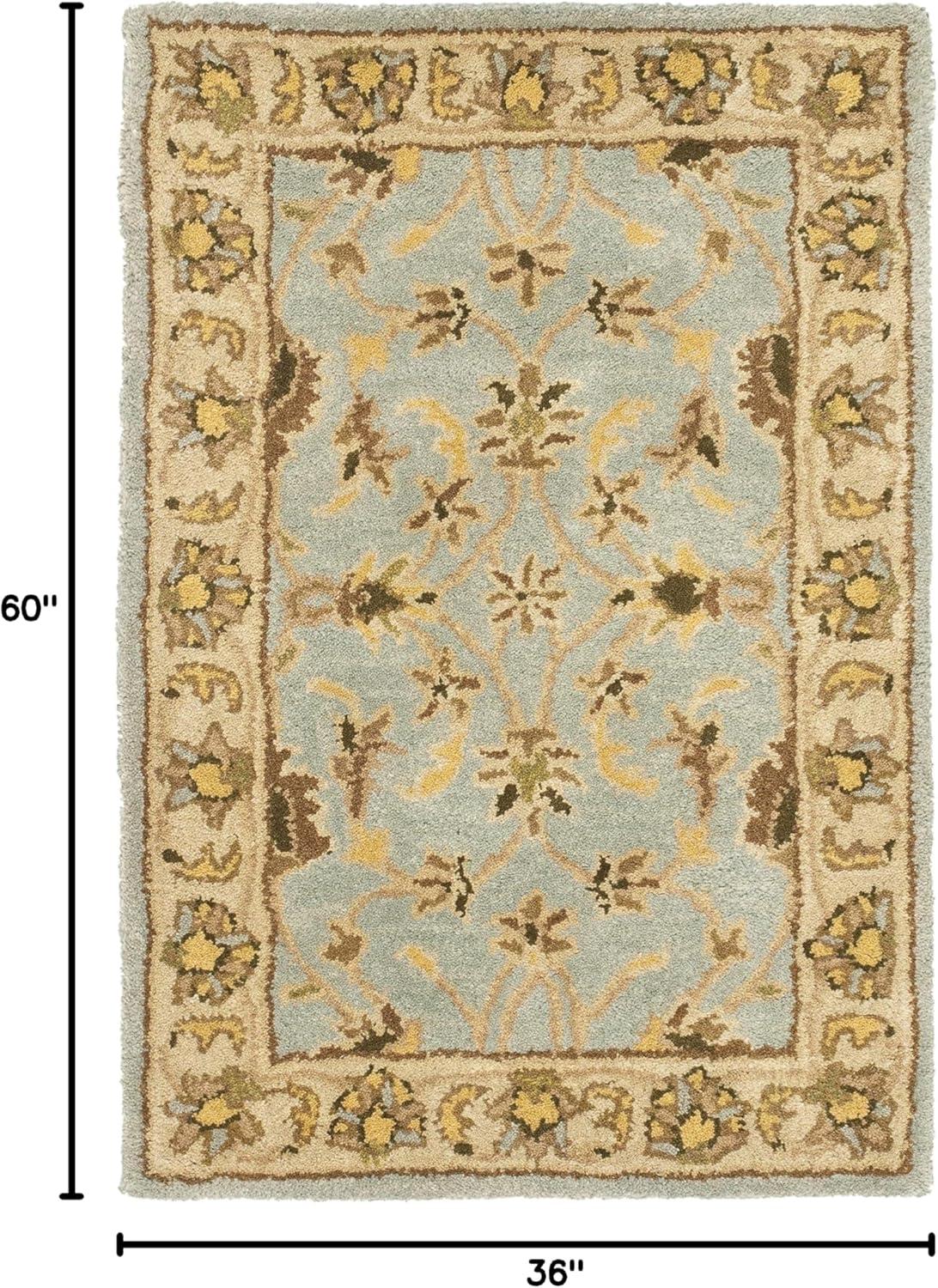 image:imageSAFAVIEH Heritage Collection Area Rug 5 x 8 Light Blue amp Beige Handmade Traditional Oriental Wool Ideal for High Traffic Areas in Living Room Bedroom HG913ALight BlueBeige